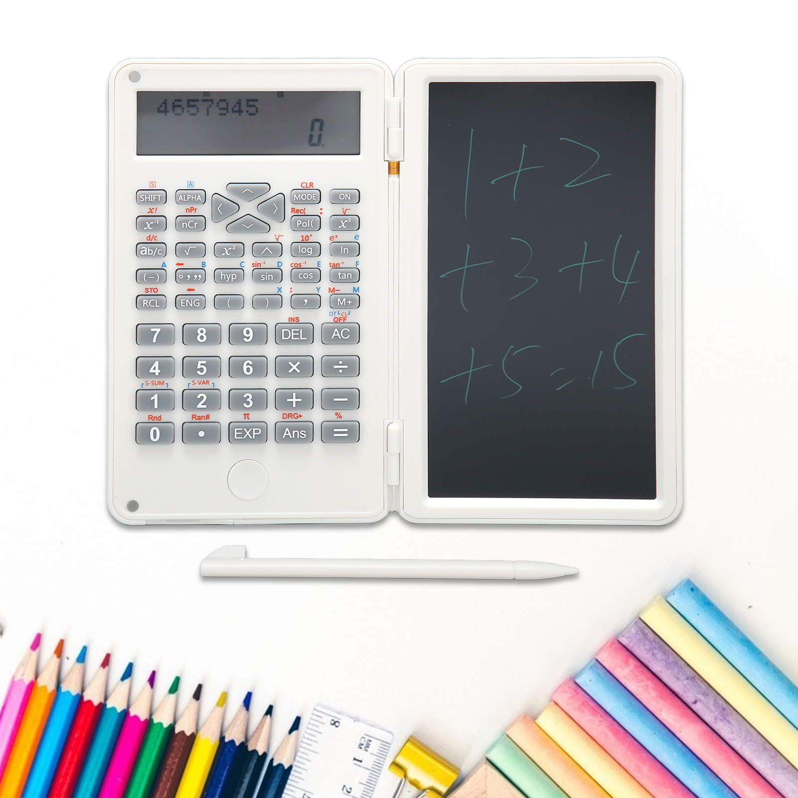 Calculator With Notepad Portable 10 Digits LCD Display Scientific Calculator FY - Afbeelding 27 van 33