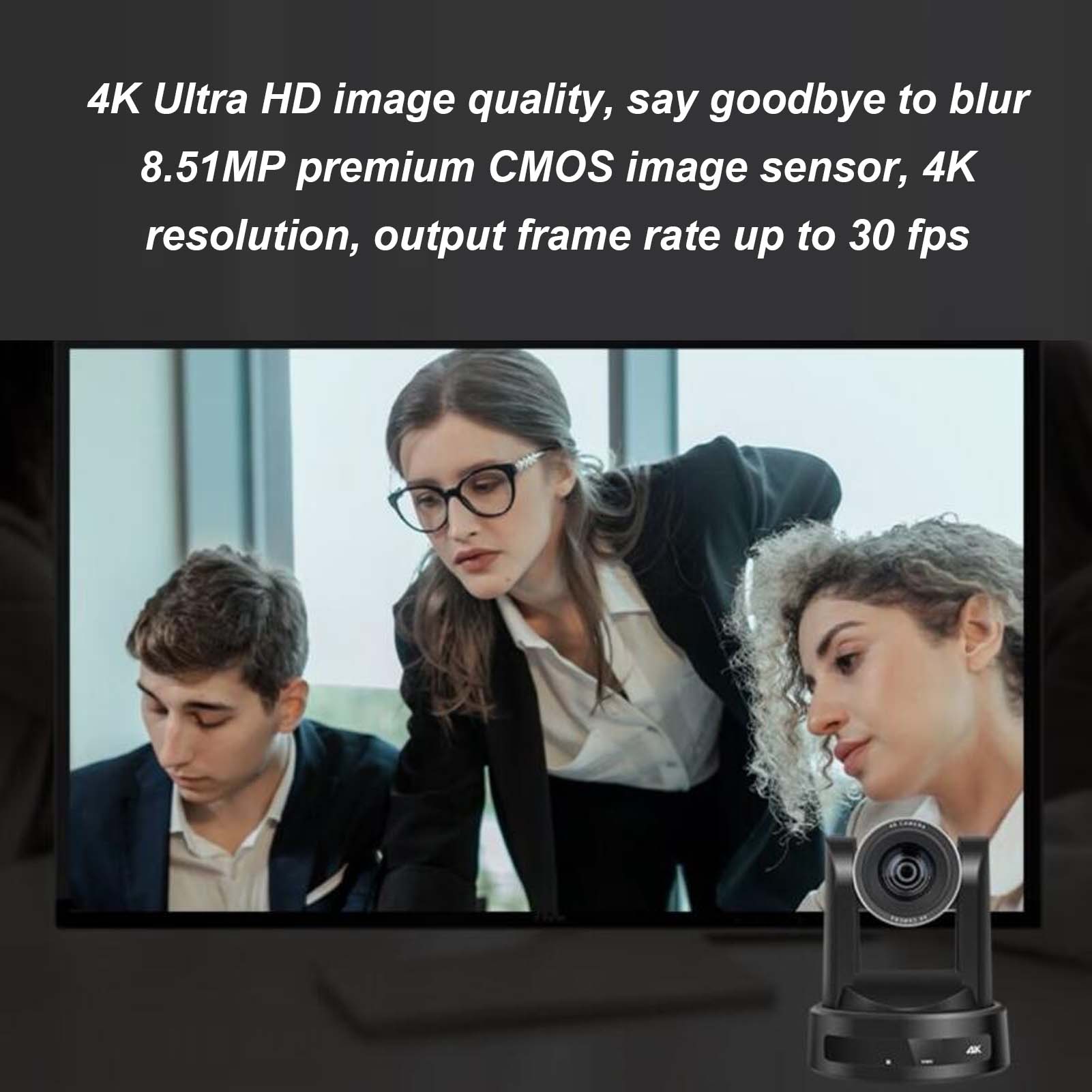 Telecamera per conferenze 4K PTZ tracciamento AI 12x zoom ottico USB 3.0 HD multimediale Stati Uniti - Foto 24 di 29