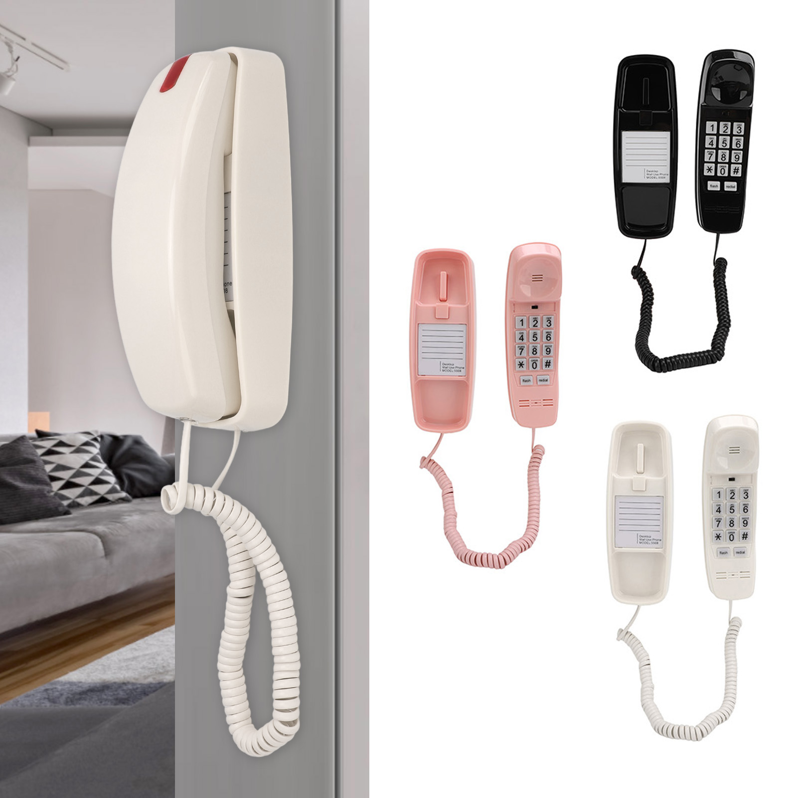 Telefon przewodowy Montaż ścienny Duży przycisk Regulacja głośności Przyjazny dla seniorów Przewodowy FY - Zdjęcie 32 z 32