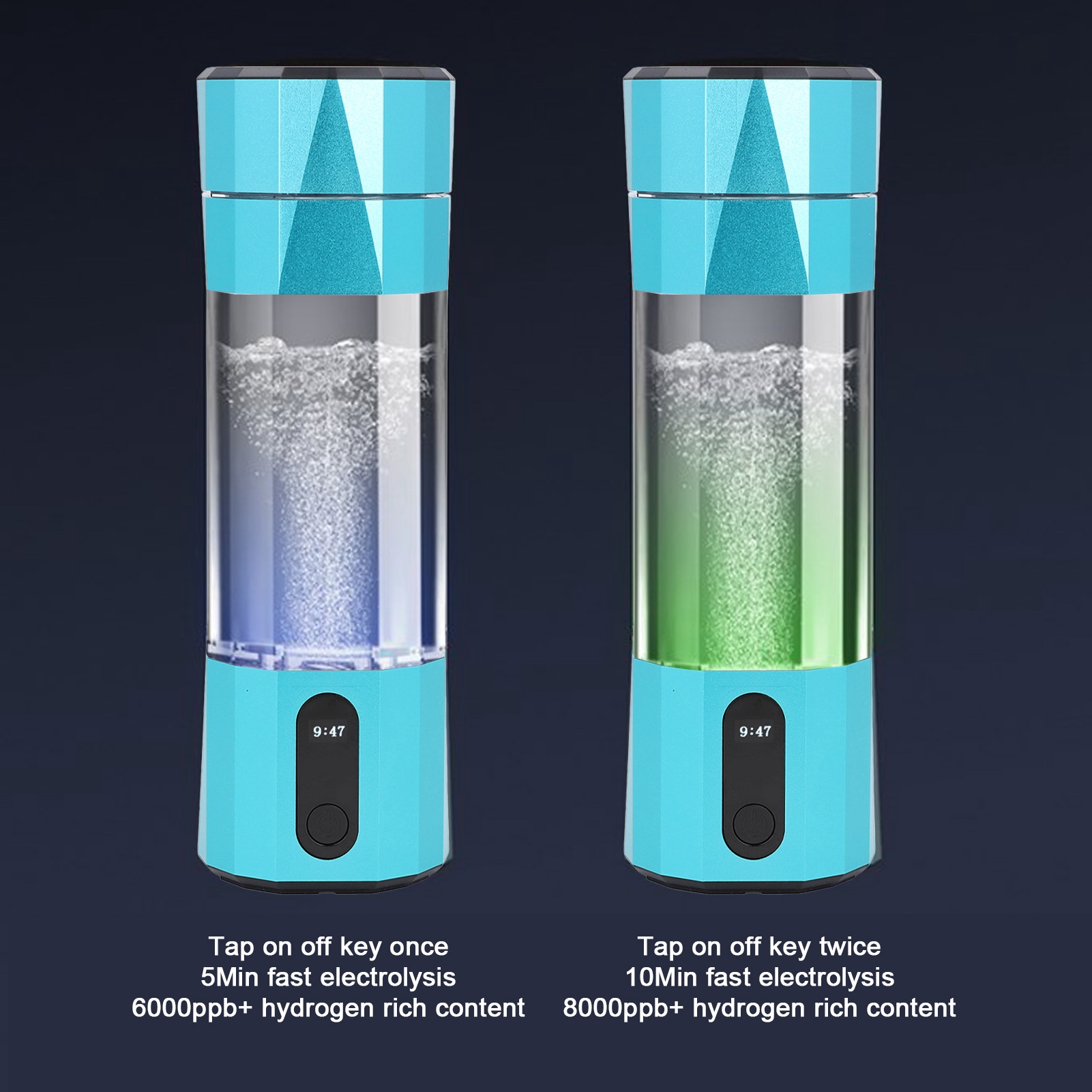 Hydrogen Water Bottle 6000 To 8000 PPB Portable Rechargeable Quick Electroly Hot - Picture 36 of 36