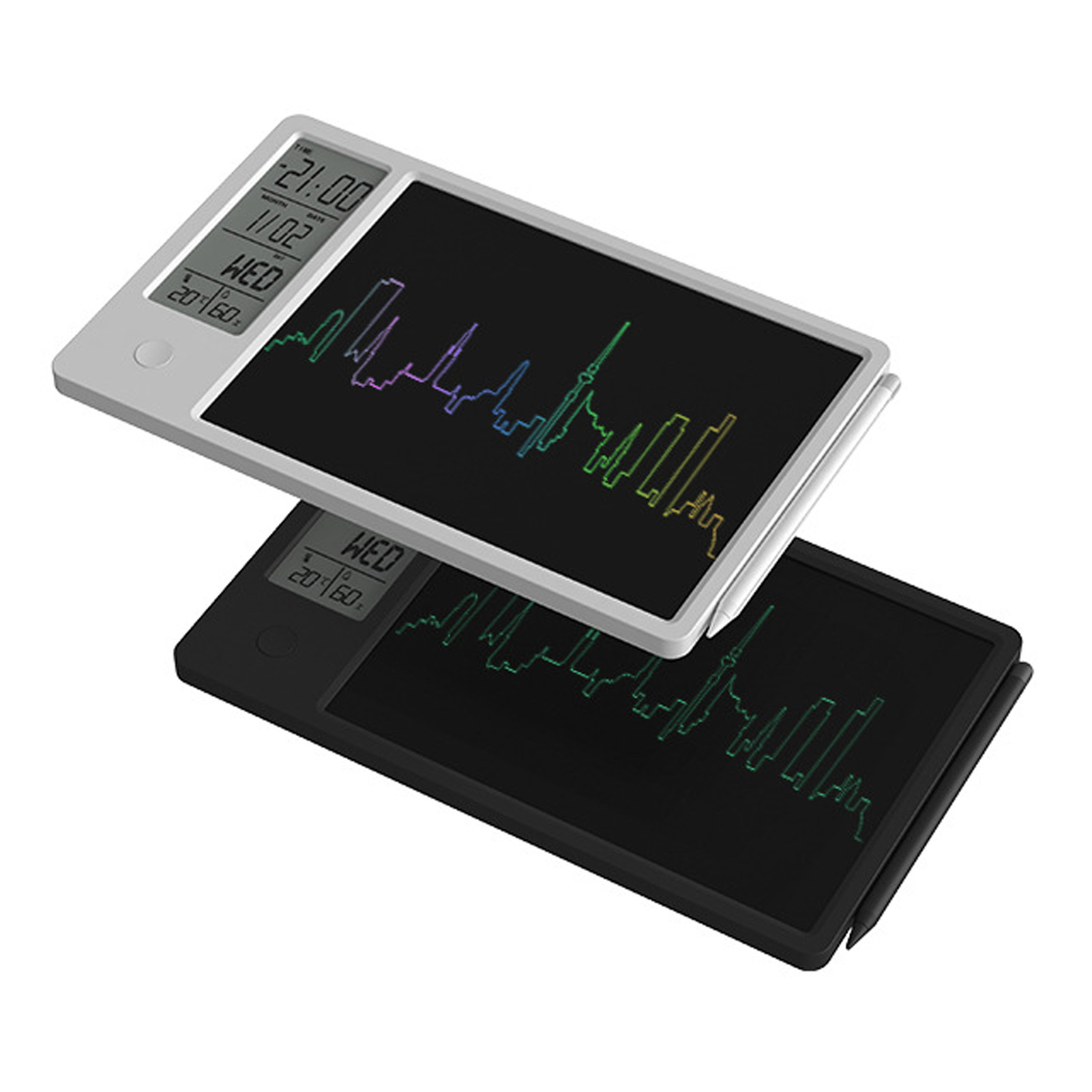 Electronic Desktop Calendar With Erasable LCD Writing Tablet Digital Clock Da CB - Afbeelding 24 van 28