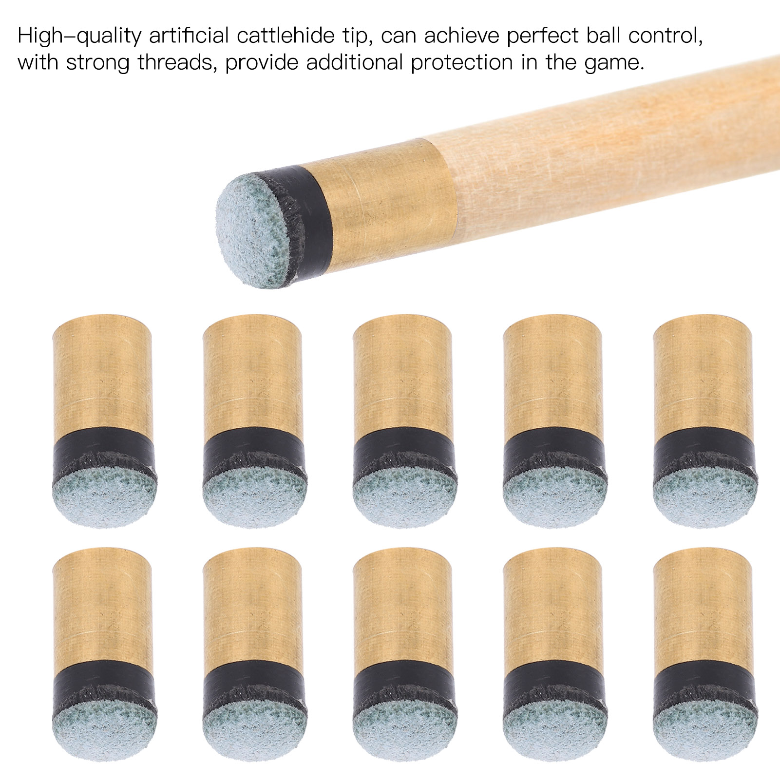 High-Quality 10Pcs Pool Cue Tips Replacement Screw Tips Billiard Accessories