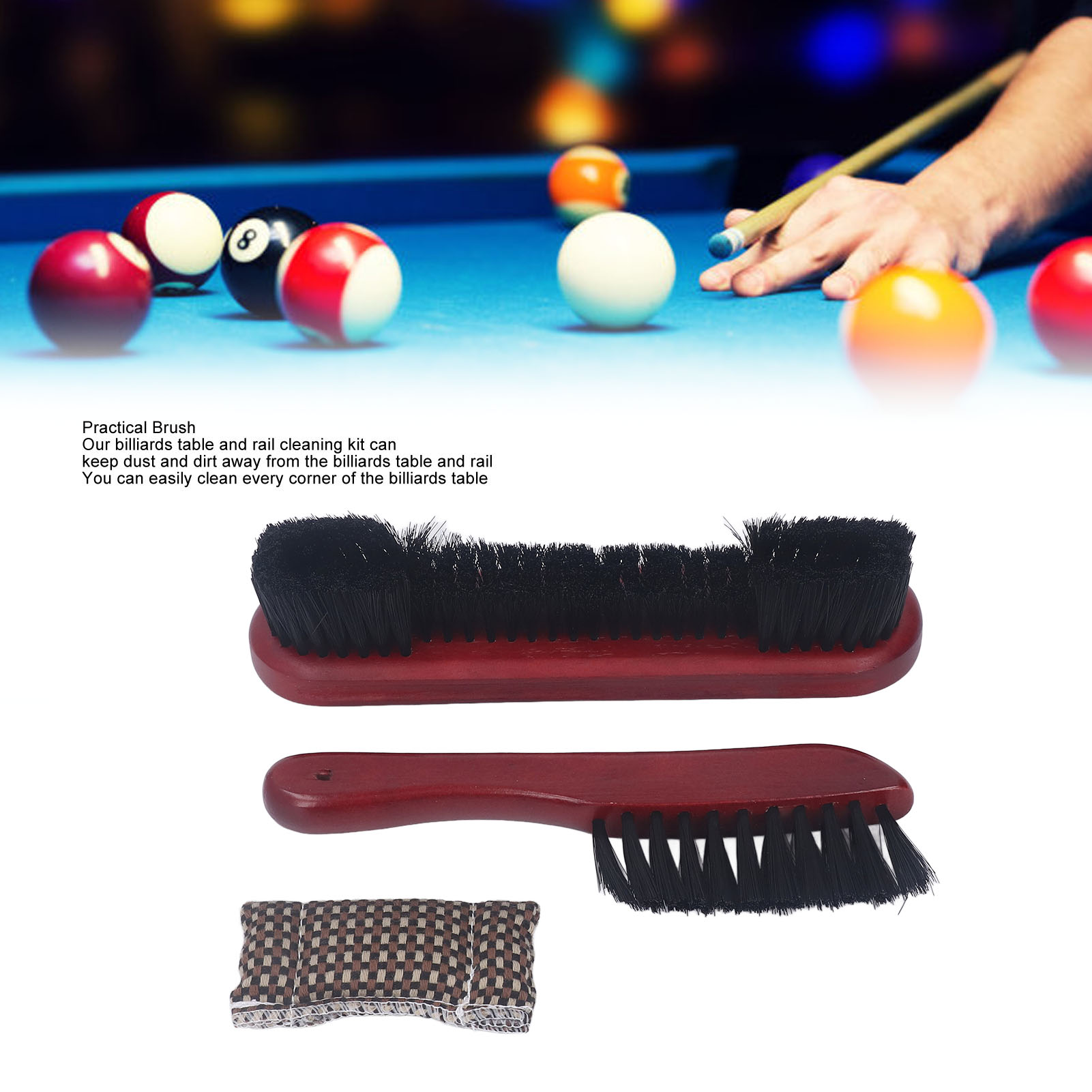 (Burgundy)Billiard Table Rail Brush Billiards Pool Table And Rail Brush