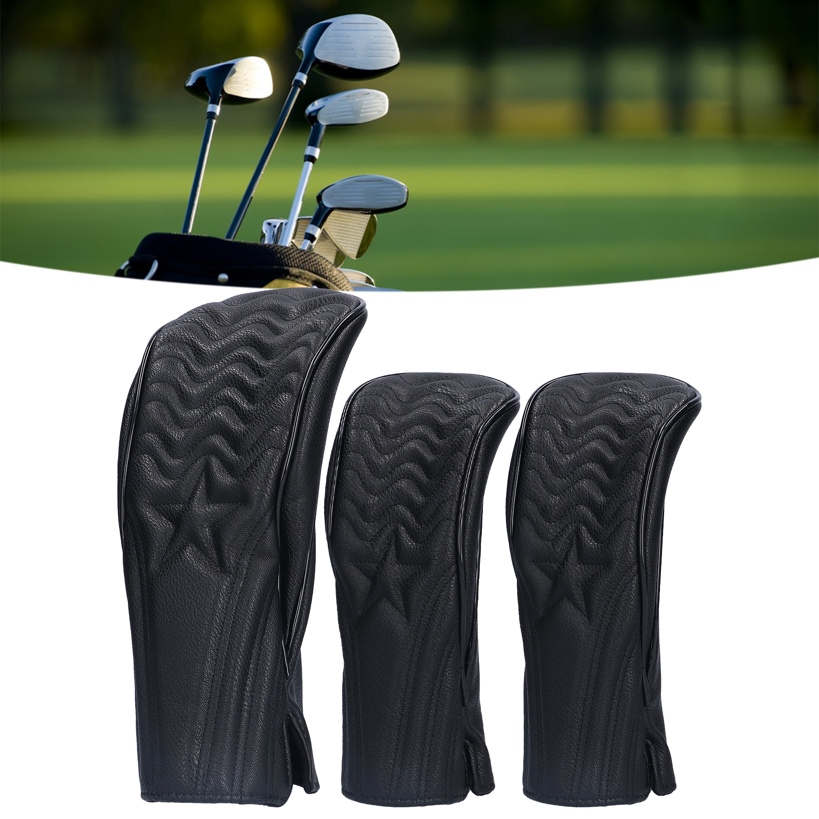 ZZ1 Club Head Cover Waterproof PU Leather Wood Head Covers Protective - Picture 19 of 21