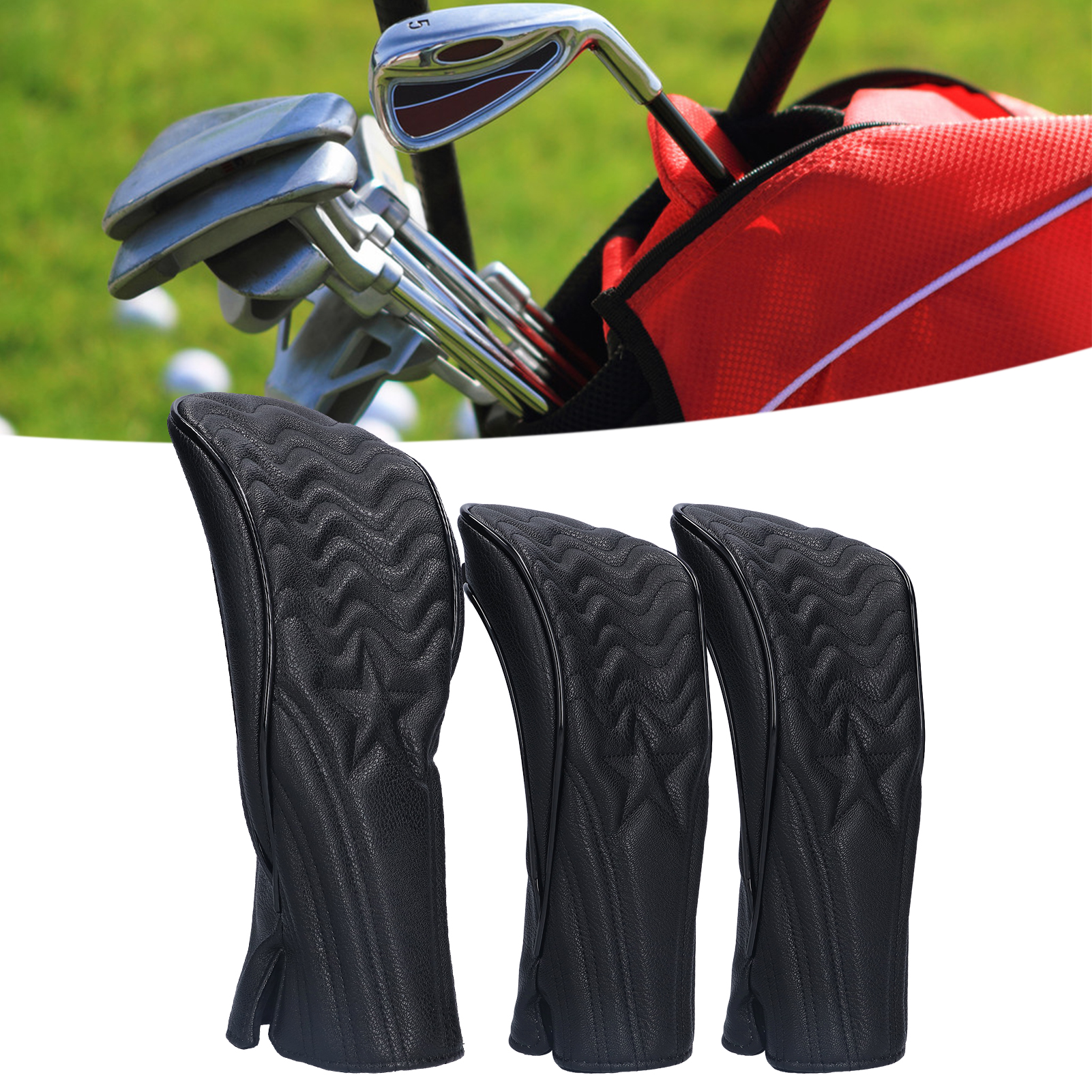 ZZ1 Club Head Cover Waterproof PU Leather Wood Head Covers Protective - Picture 20 of 21