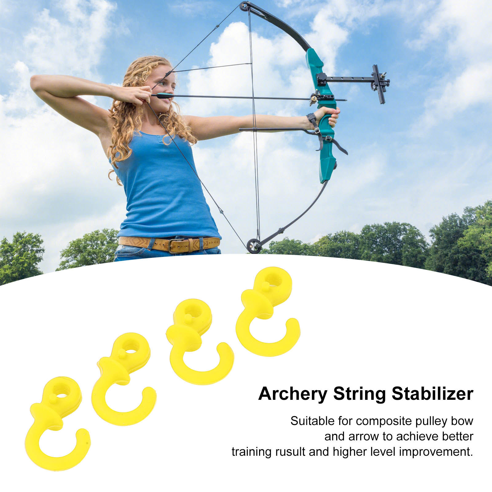 ZZ1 4Pcs Archery Bow String Silencers Monkey Tail Compound Bow String Stabilizer - Picture 25 of 27
