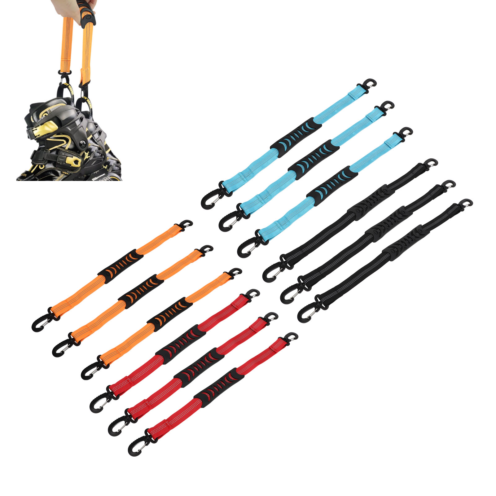 3 Pcs Roller Skate Leash Nylon Ski Boots Carrier Strap Snowboard Boot Carrie