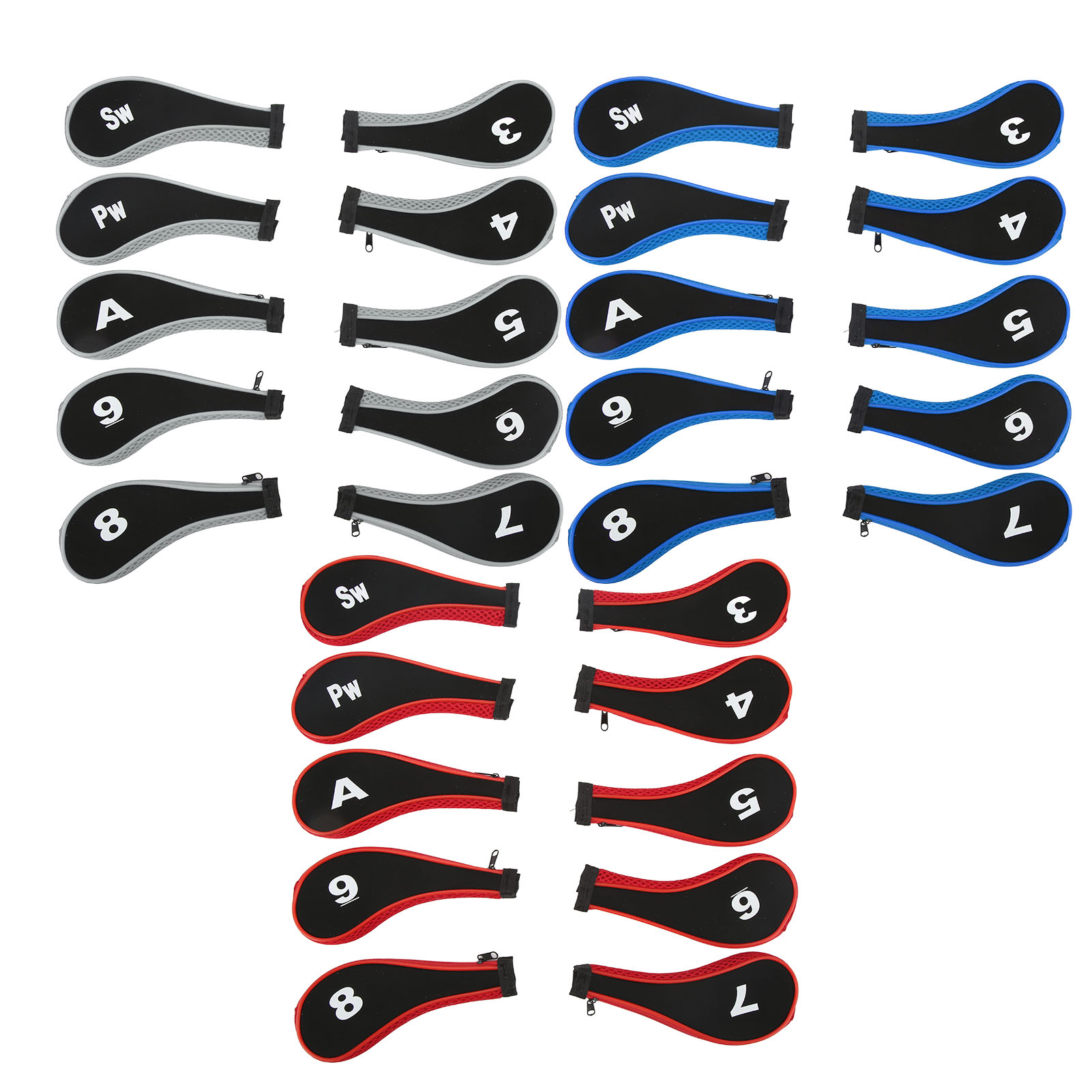 10Pc Golf Club Head Cover Neoprene Golf Head Cover For Woods Irons Golfer Lovers