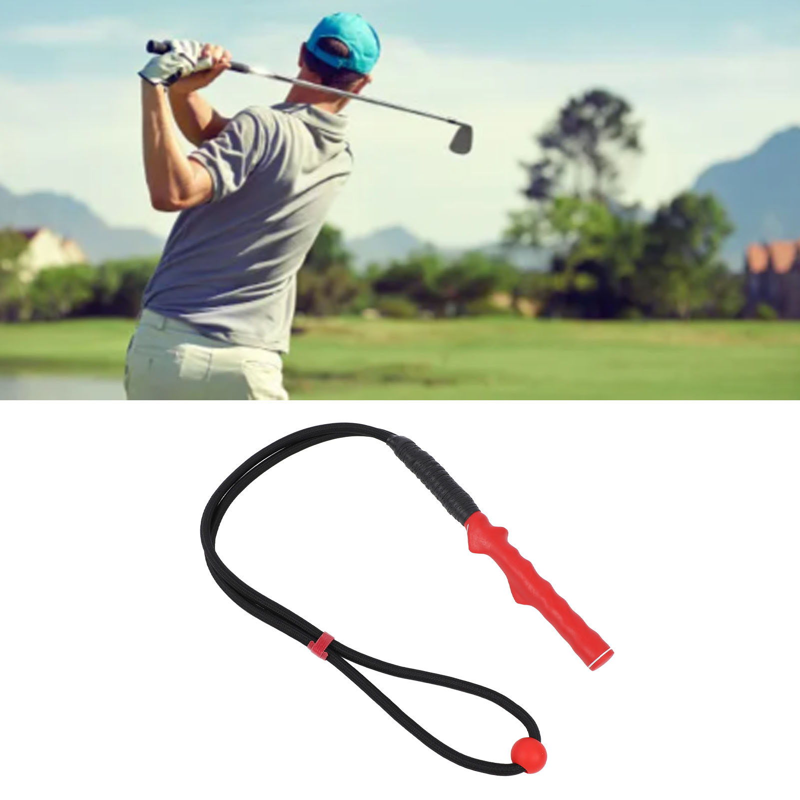 Swing Trainer w/ Ball Nylon Rubber Adjustable Anti Slip Swing Speed Training AID - Picture 22 of 24