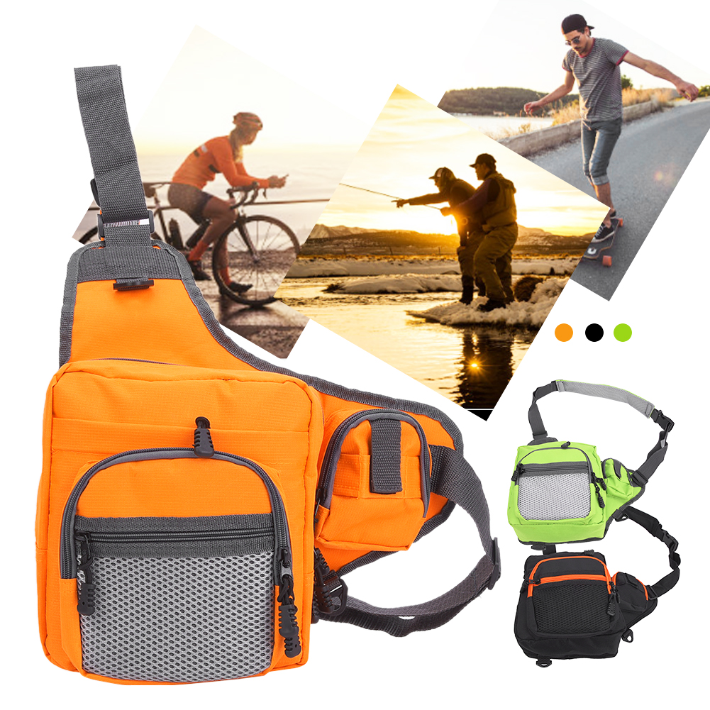 Polyester Multi Functional Fishing Tackle Crossbody Bag Outdoor Sports Hikin
