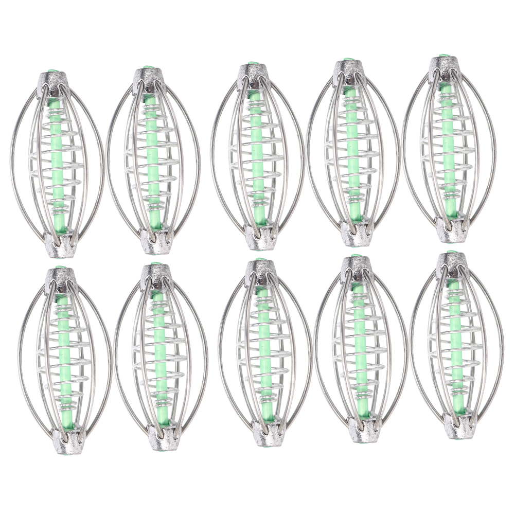 10PCS Stainless Steel Spring Fishing Feeder Bait Cage Holder Tackle Accessory - Picture 13 of 17