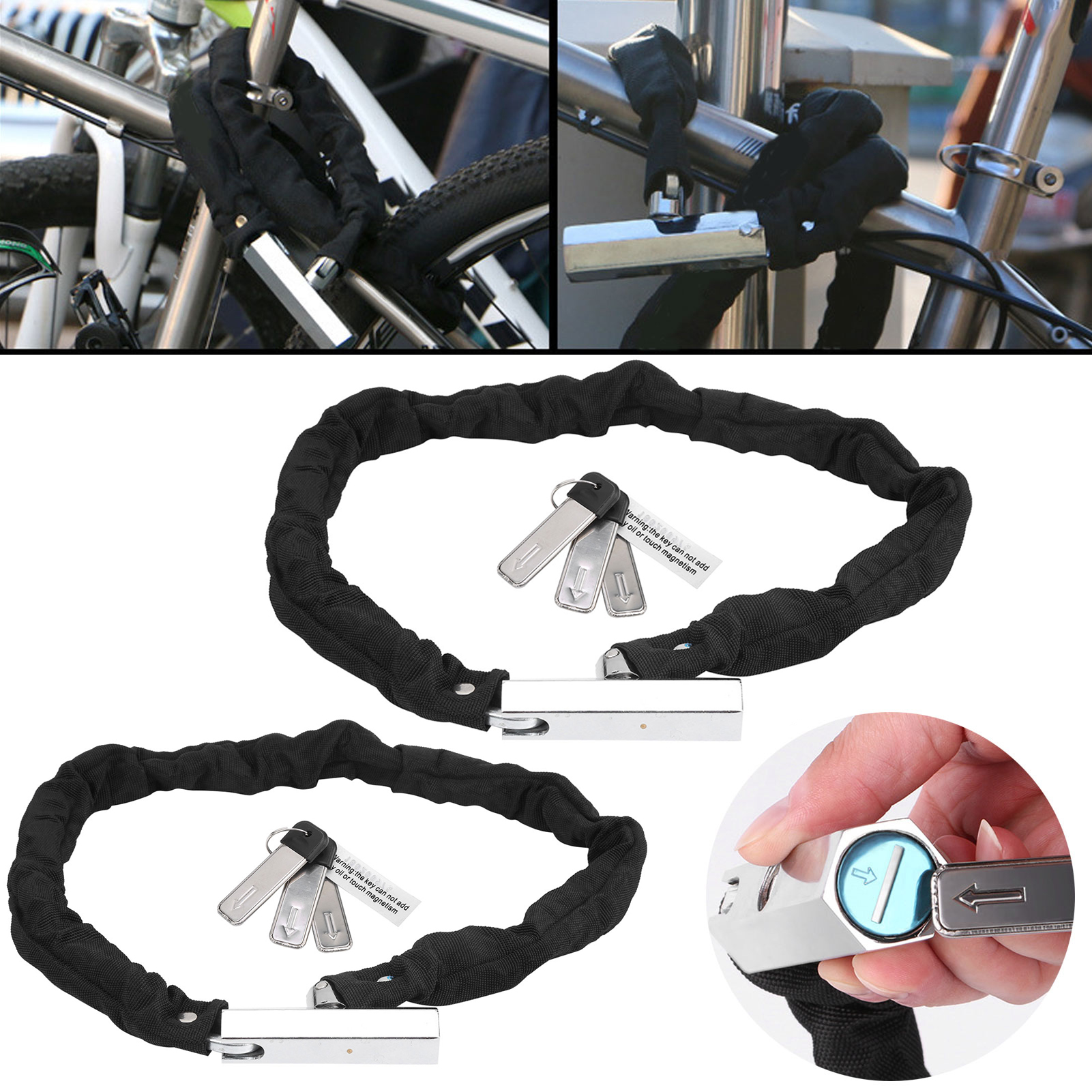 New WHEELUP Bicycle Chain Lock Antitheft Magnetic Bike Security Lock Cycling Acc