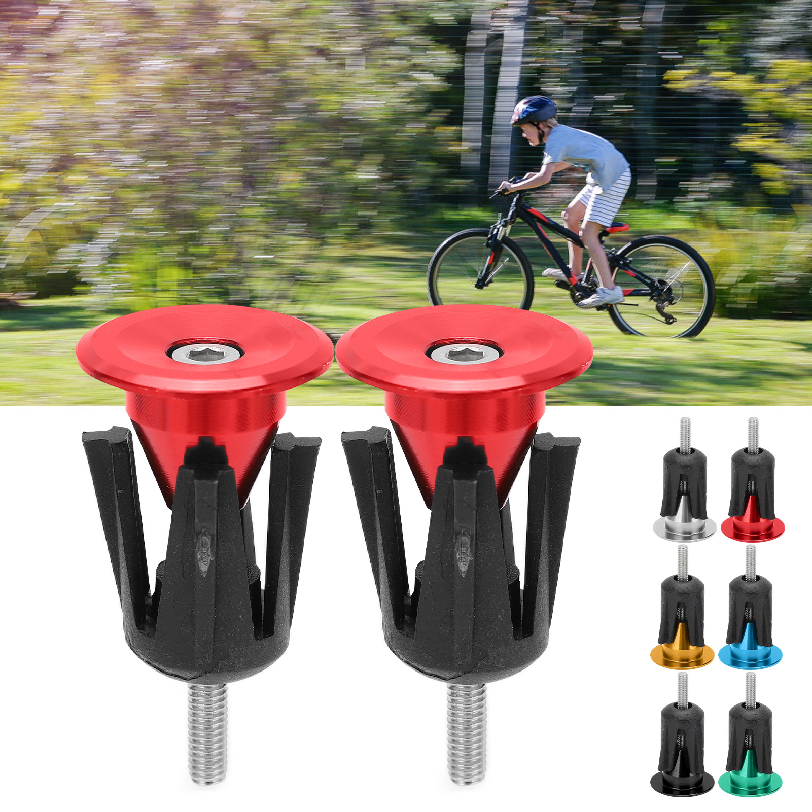 2PCS Bike Handlebar End Cap Bicycle Handlebar Plug For Mountain Bikes Road Bikes - Picture 37 of 42