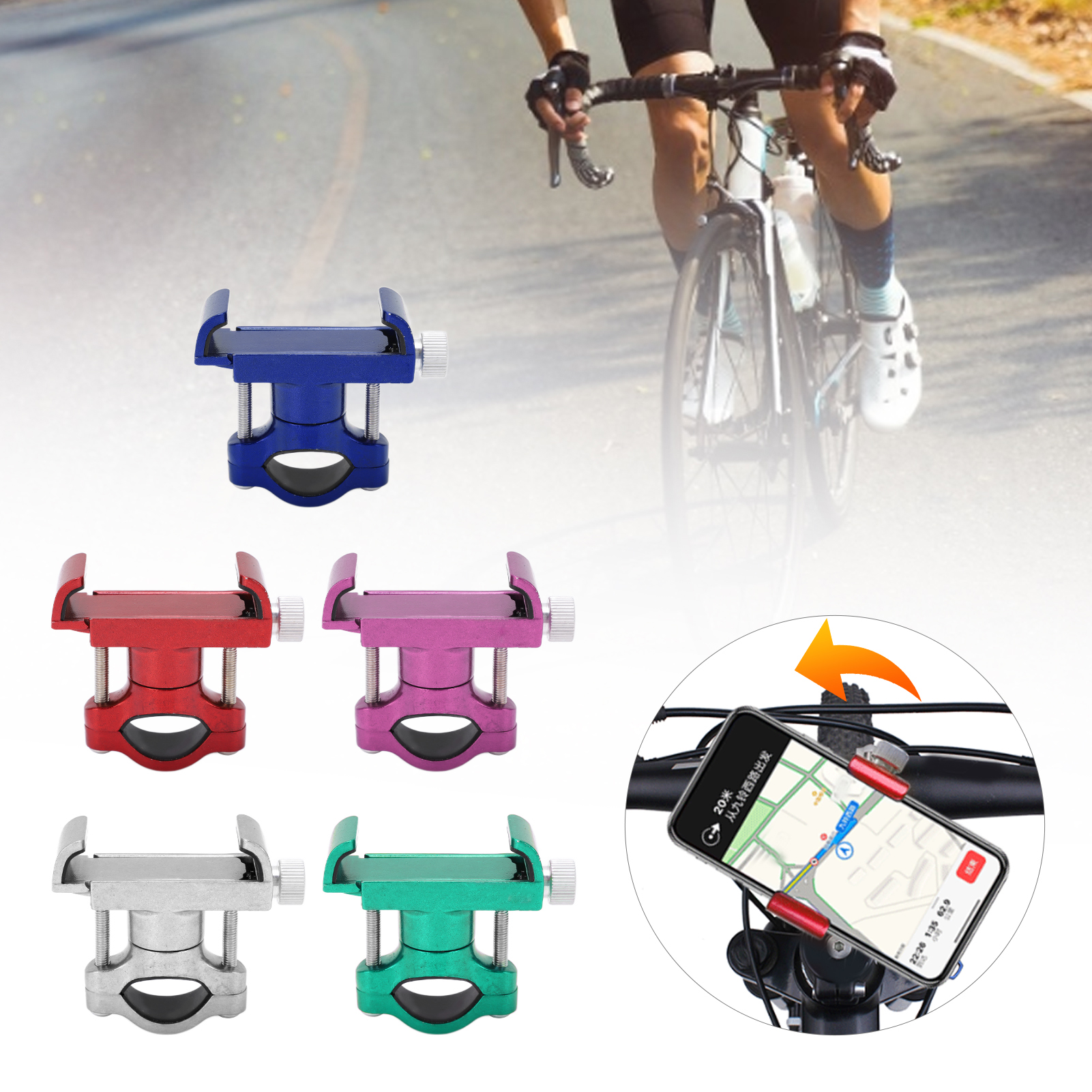 Bike Phone Mount Aluminum Alloy Heavy Duty Bike Phone Holder With Hex Wrench