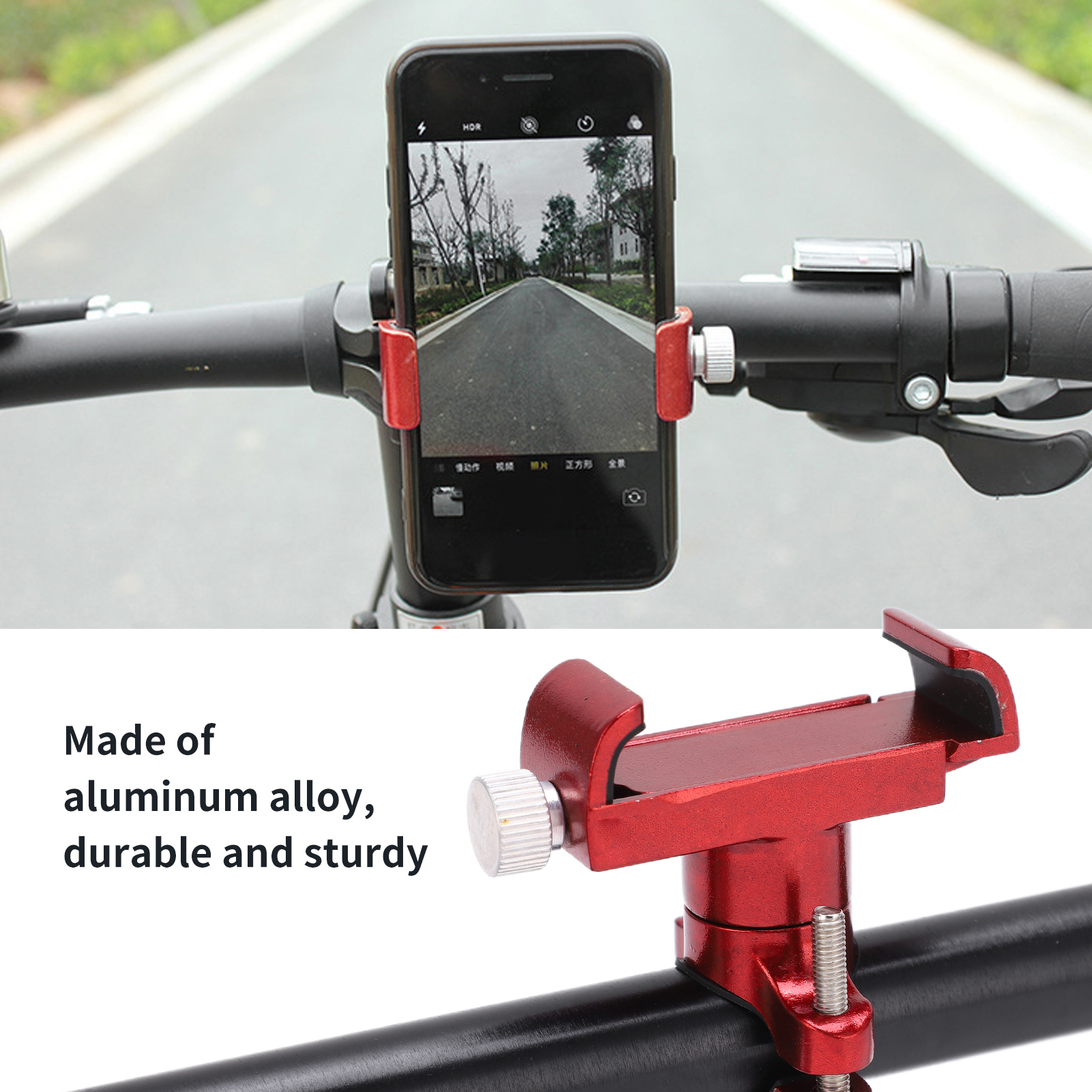 Bike Phone Mount Aluminum Alloy Heavy Duty Bike Phone Holder With Hex Wrench