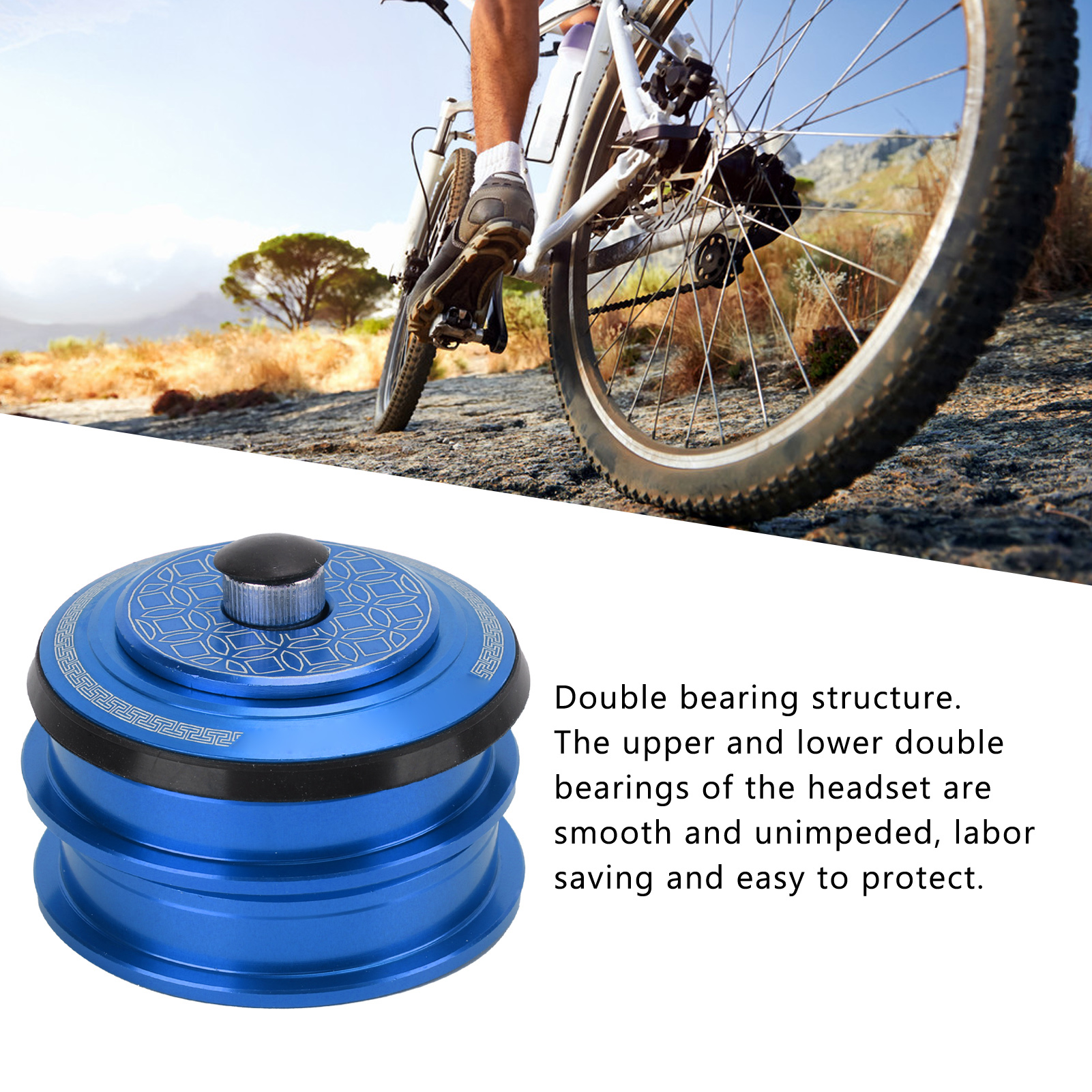 44mm Bicycle Headset Double Bearings Mountain Bike Front Fork Stem Headset For