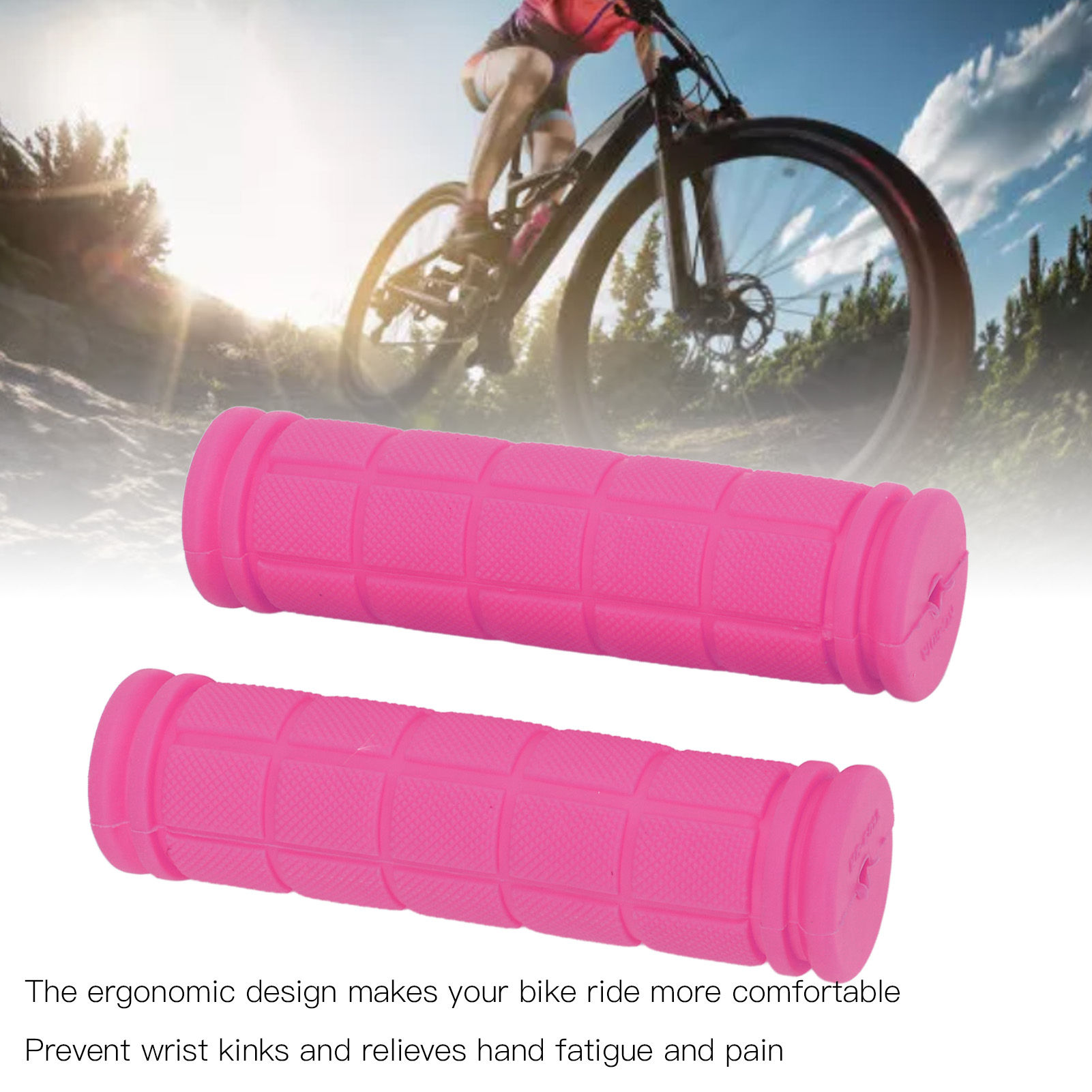 (Pink) 1 Paar Gummi-Fahrradgriff Griffe Anti-Rutsch-Griffe Fr Mountain Roa CHP
