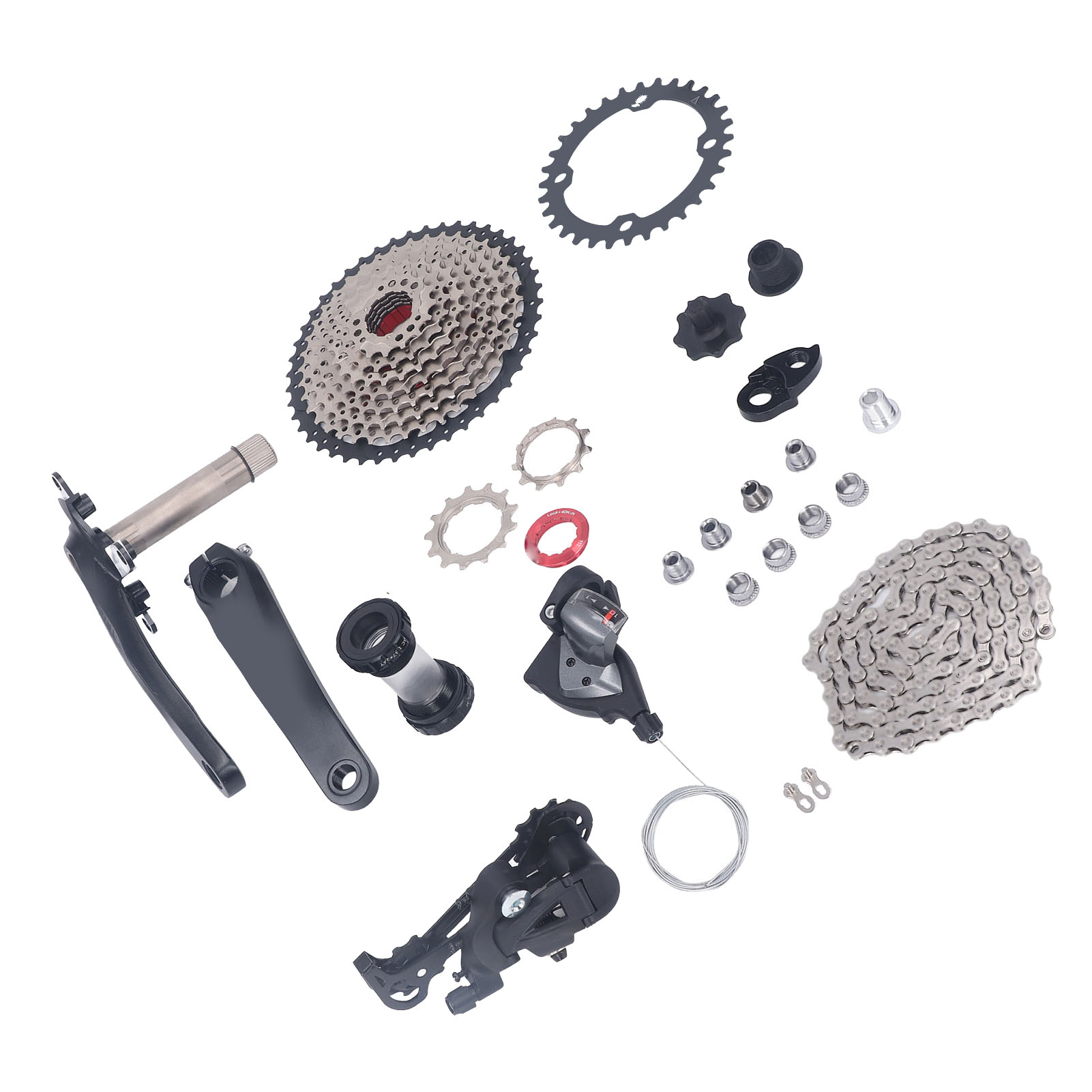 10 Speed Groupset 10 Speed 46T Cassette Crank Arm Bottom Bracket Thumb Shifter R - Picture 25 of 28