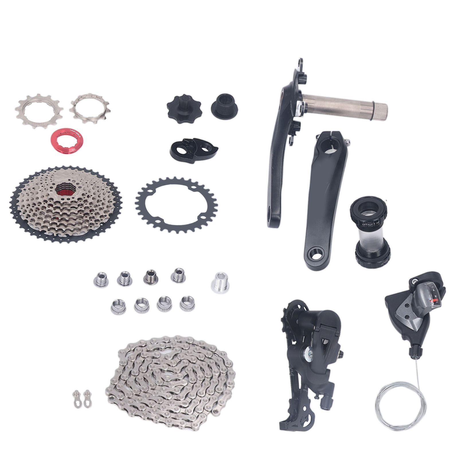 10 Speed Groupset 10 Speed 46T Cassette Crank Arm Bottom Bracket Thumb Shifter R - Picture 28 of 28