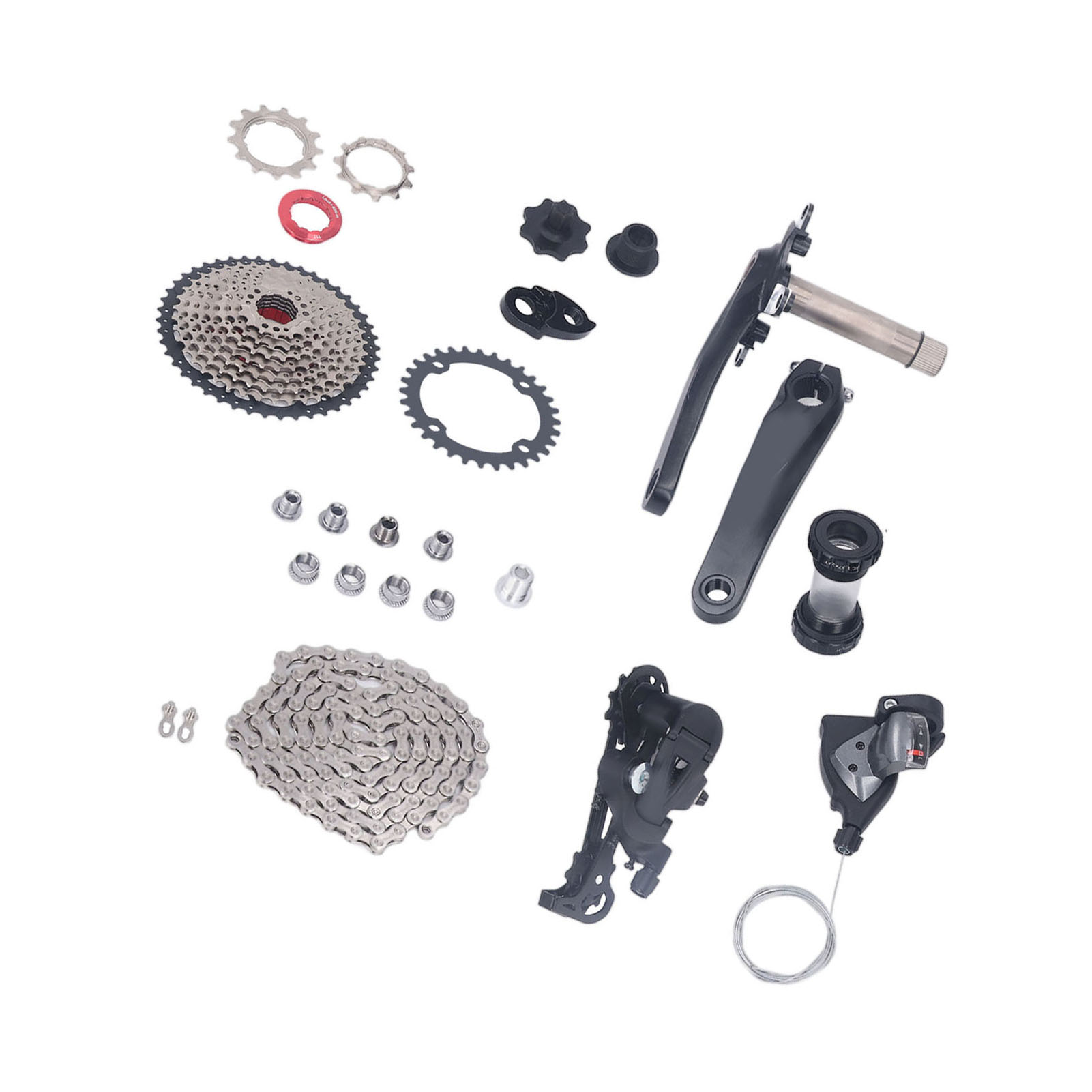 10 Speed Groupset 10 Speed 46T Cassette Crank Arm Bottom Bracket Thumb Shifter R - Picture 27 of 28