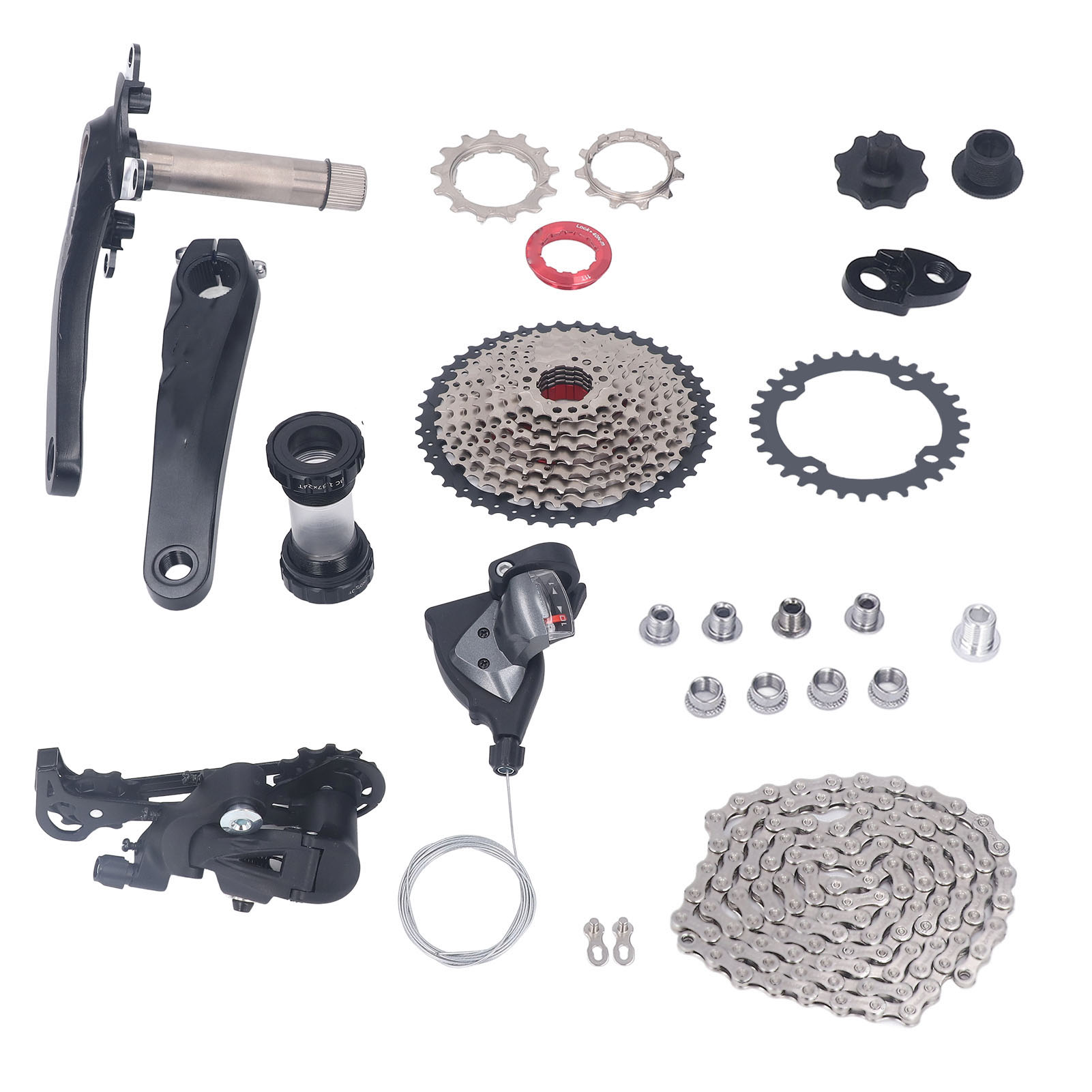 10 Speed Groupset 10 Speed 46T Cassette Crank Arm Bottom Bracket Thumb Shifter R - Picture 24 of 28