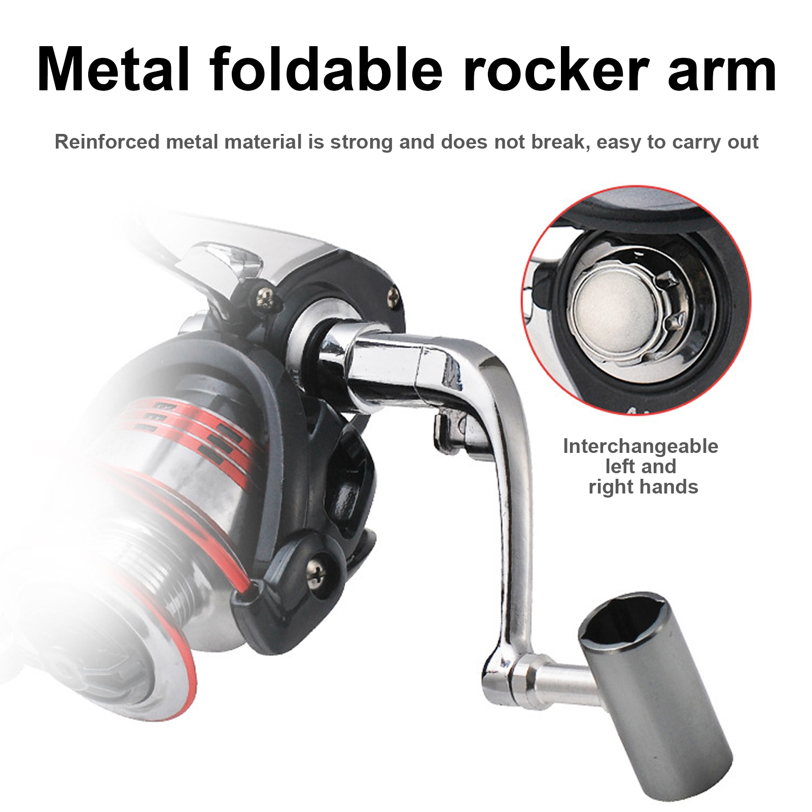 New AL Metal Reel 13+1BB 5.0:1 Gear Ratio Foldable Rocker Arm Fishing W - Picture 13 of 18