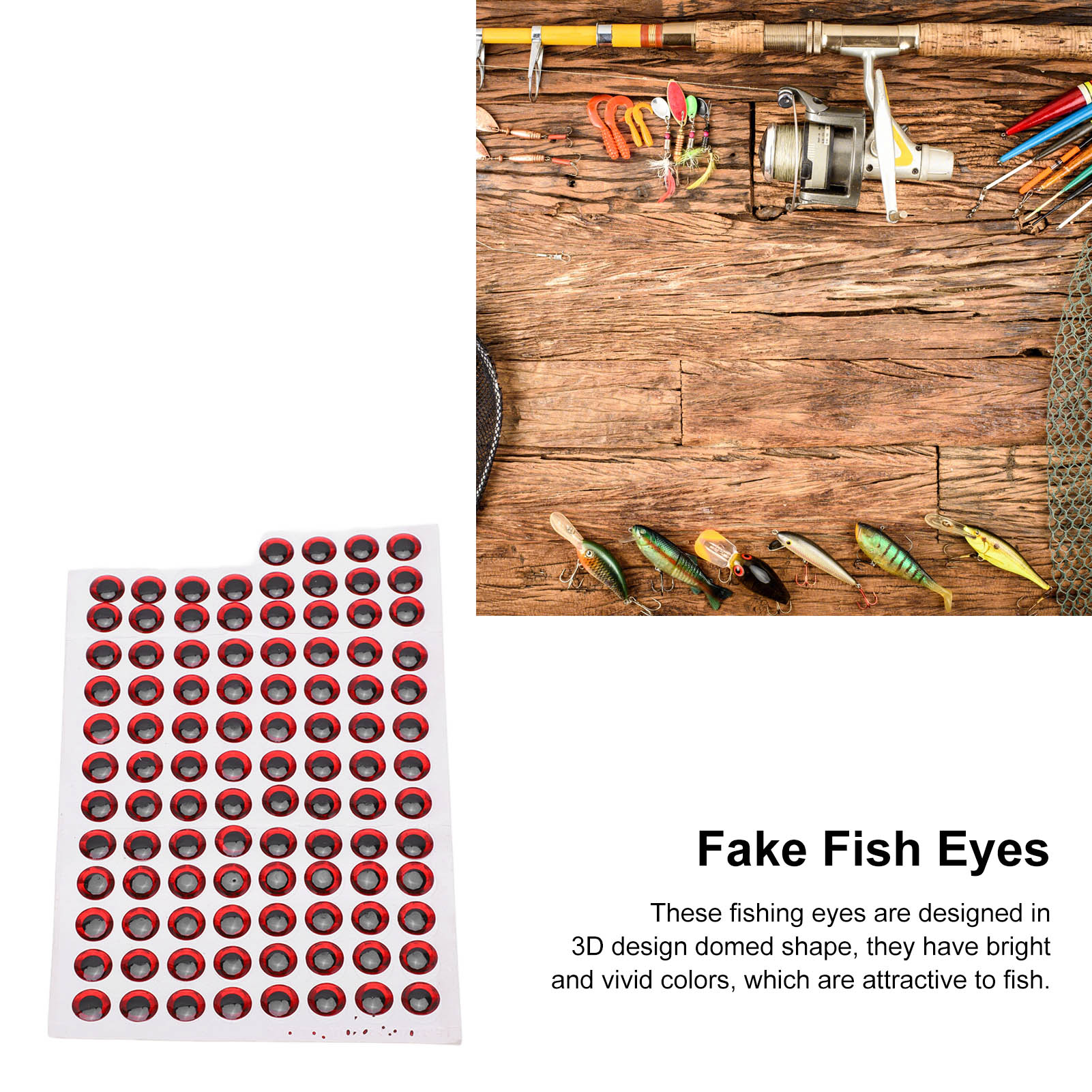 100pcs 10mm Fishing Eyes Fish Eyes Sticker Fishing Tackle Fishing Lure - Picture 18 of 18