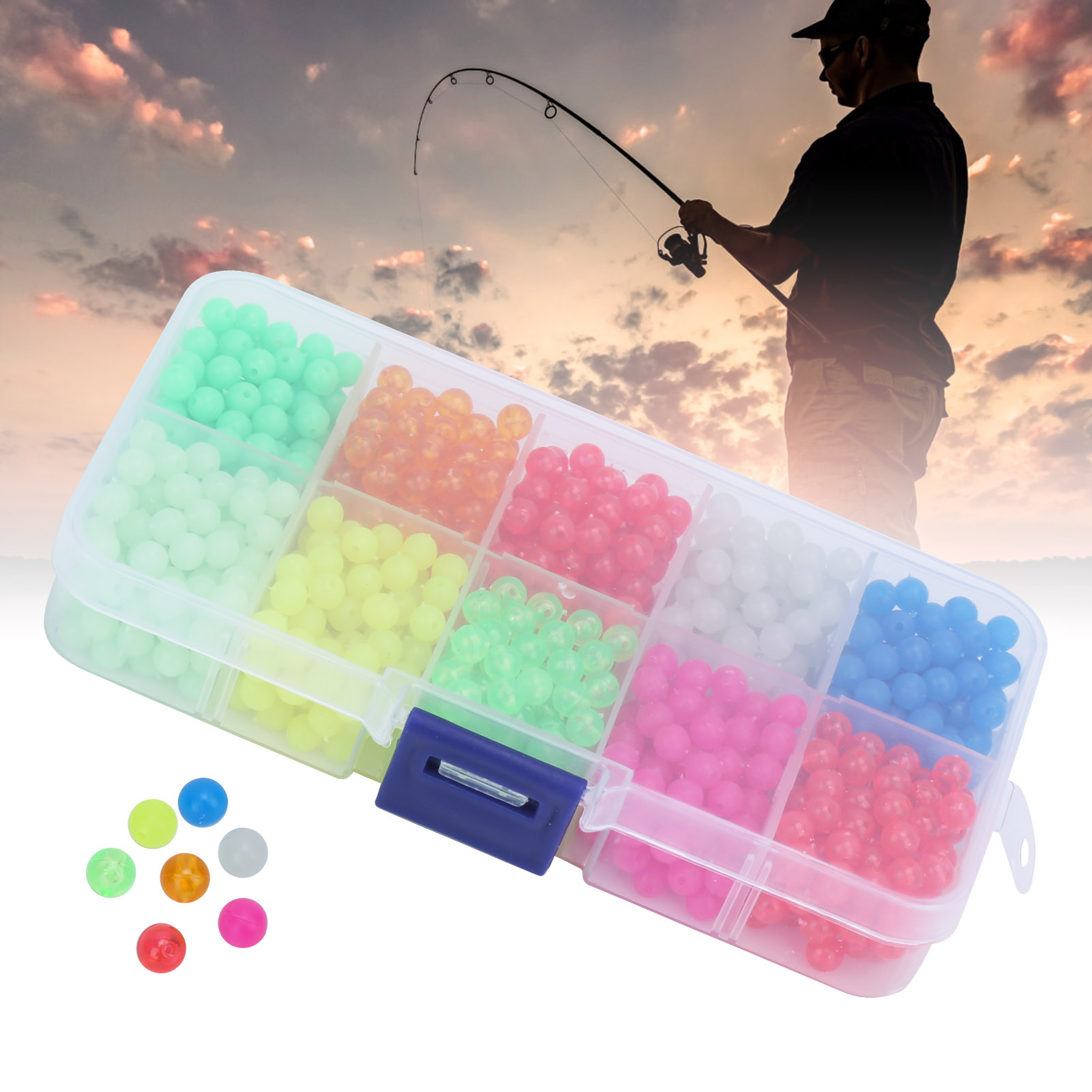 1000pcs Fishing Stopper Beads Block Beans Set Fishing Accessories Stopper Beads