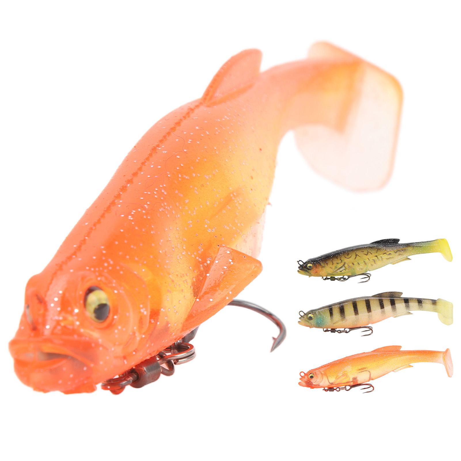 12.5cm 21g Fishing Lures Silicone Fishing Baits T Tail Vivid Spin