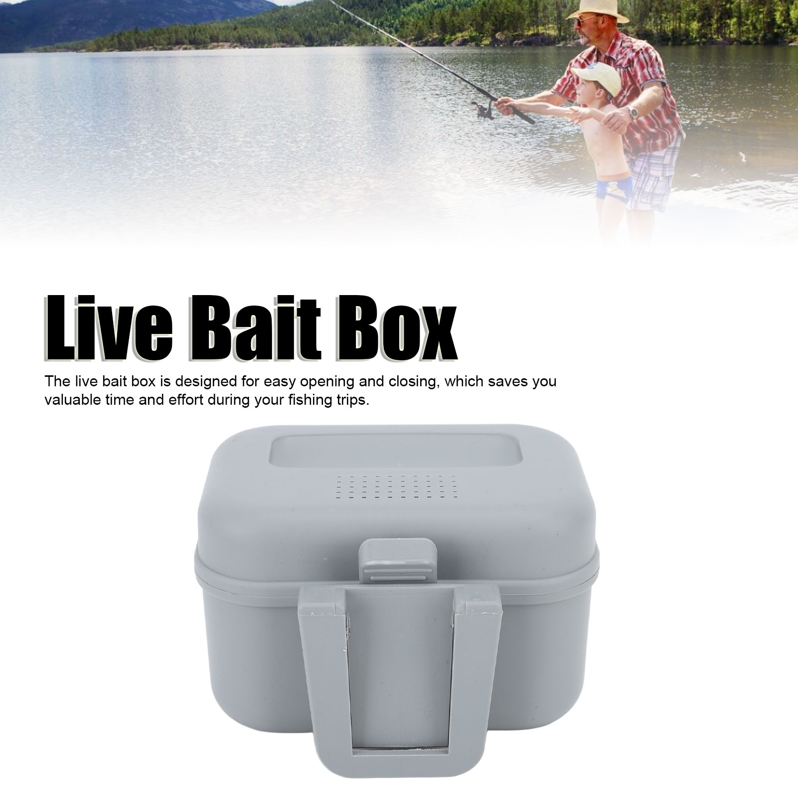 S) Live Bait Box Worm Bait Holder Plastic Waterproof Heat