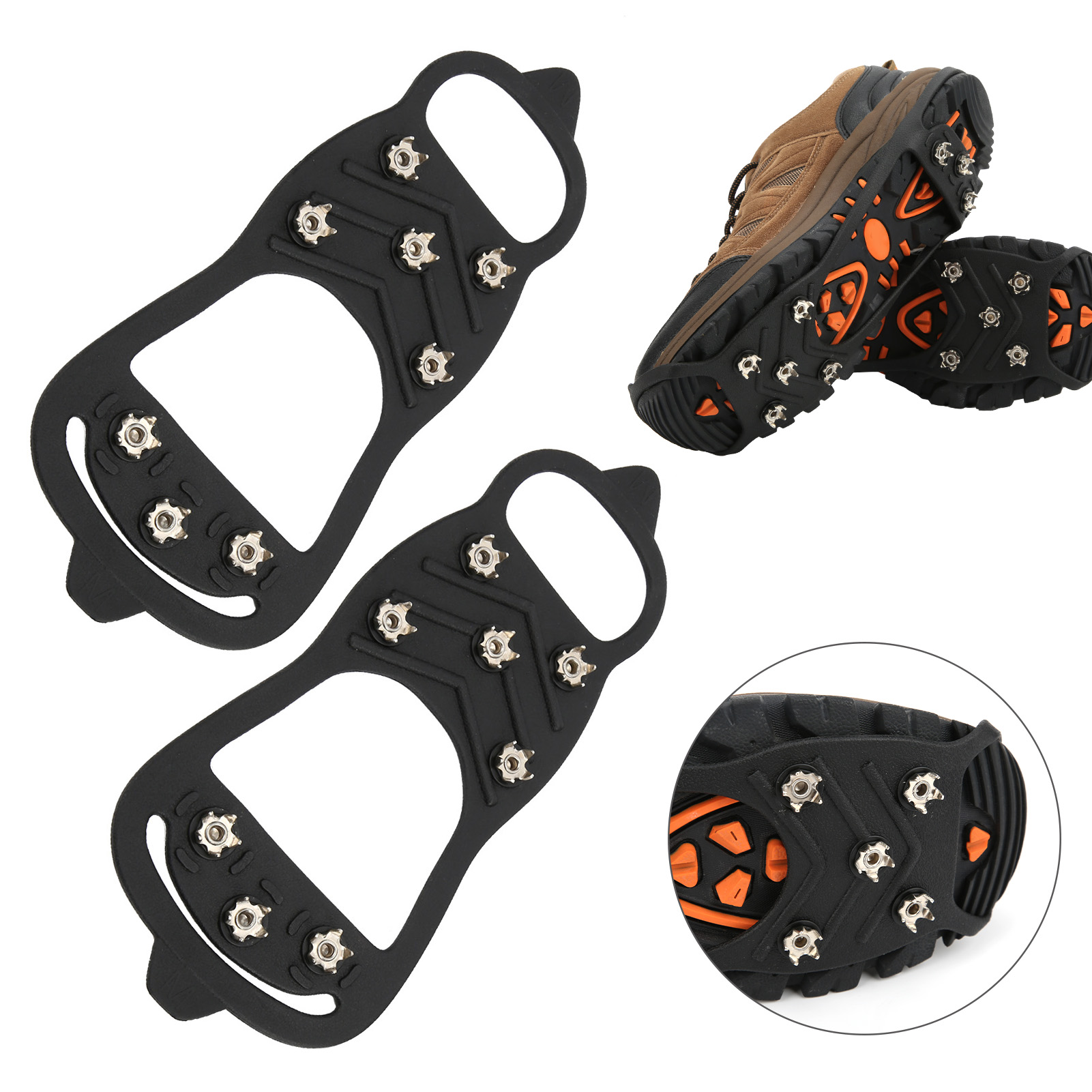 1 Pair 8Tooth Outdoor Snow Walking Nail Crampons AntiSlips Ice Shoes Spikes