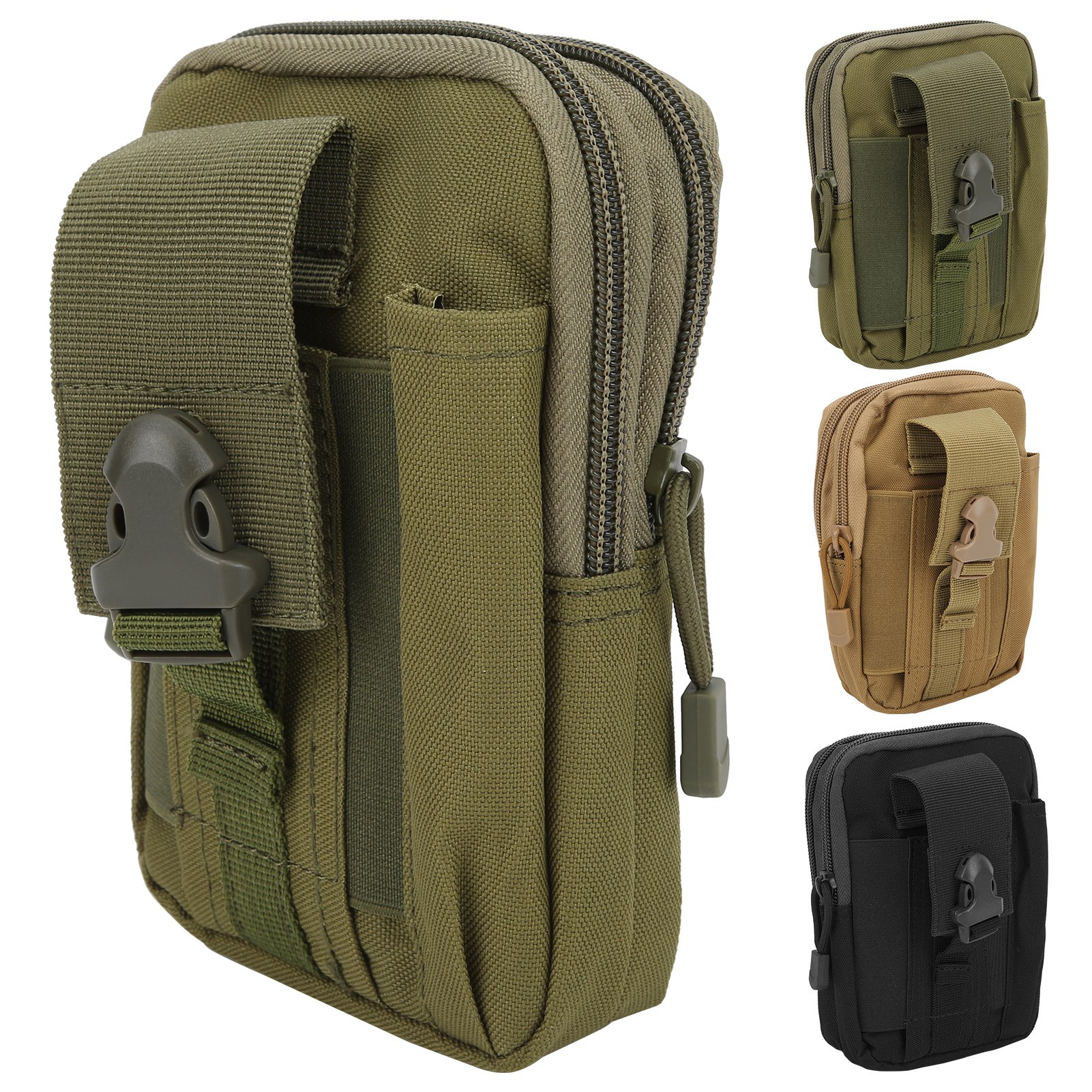 Molle Pouch EDC Belt Waist Bag Outdoor Multipurpose Military Waist Pack With Cel - Zdjęcie 12 z 20