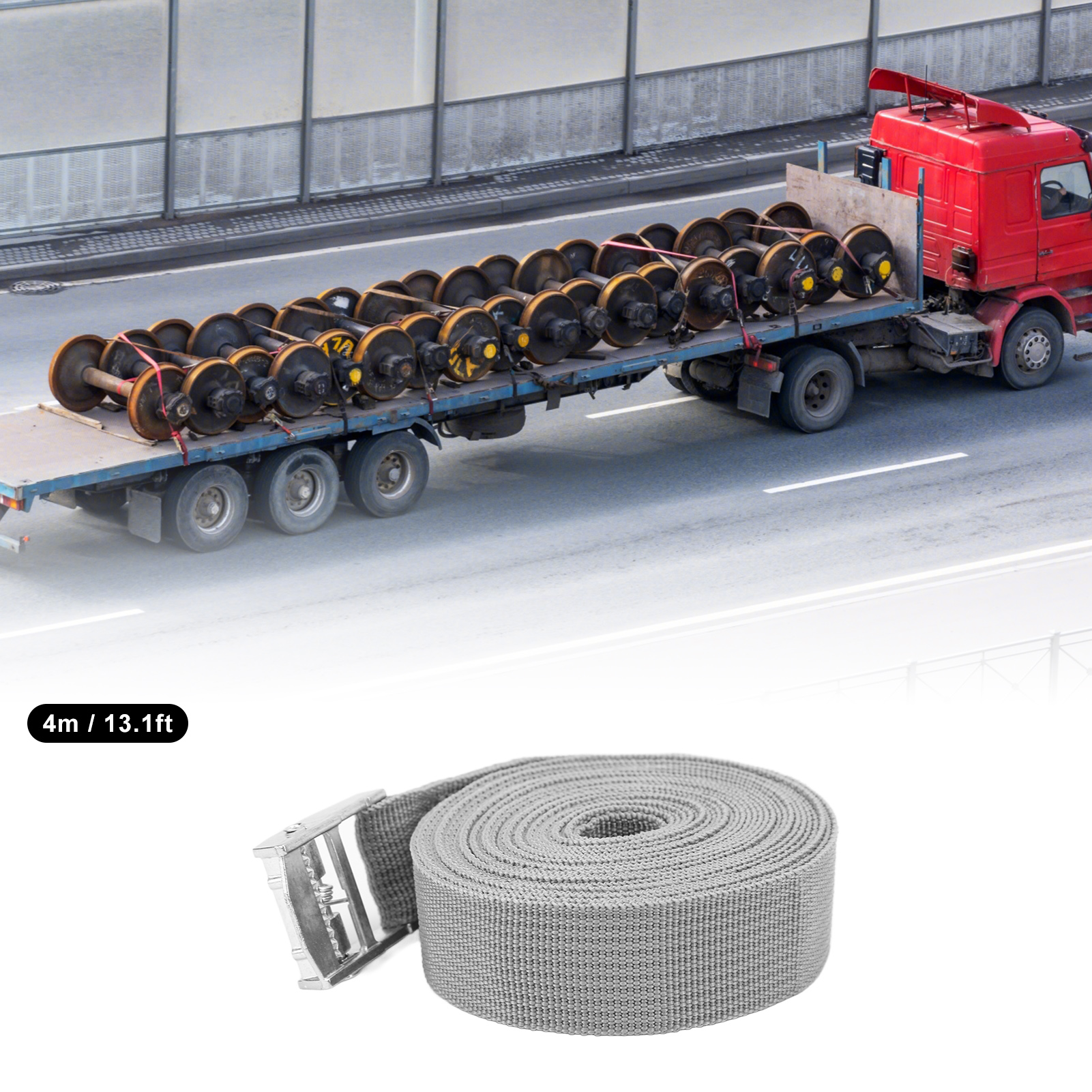 2pcs Zinc Alloy Ratchet Tie Down Straps Heavy Duty Lashing Straps Cargos Tie