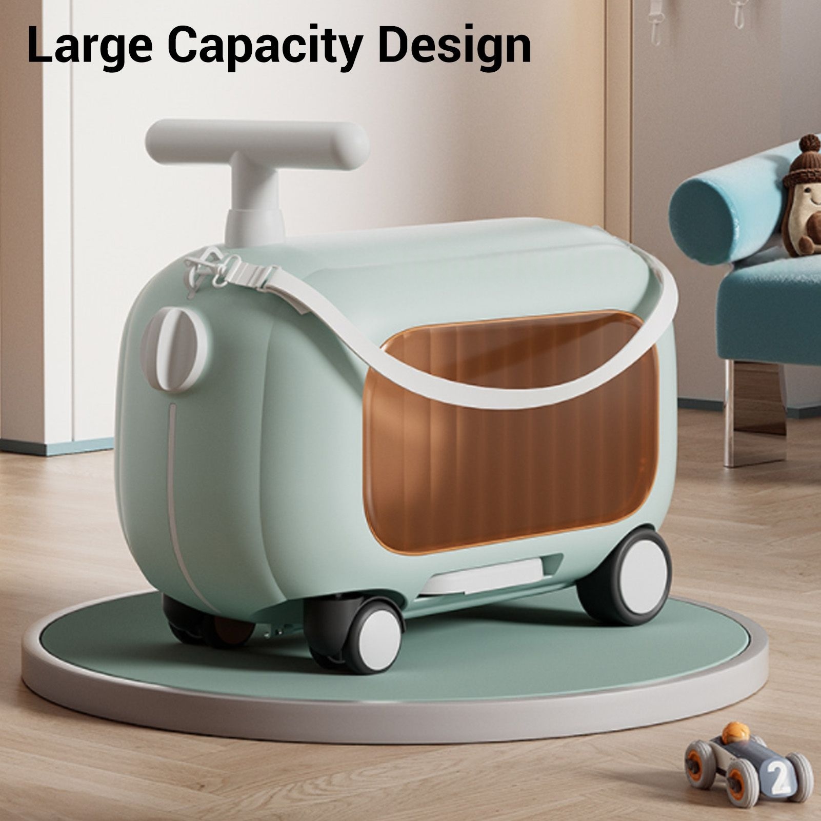 Kids Ride On Luggage 90° Folding Pedal Large Capacity Multi Functional Todd Fit - Picture 20 of 24