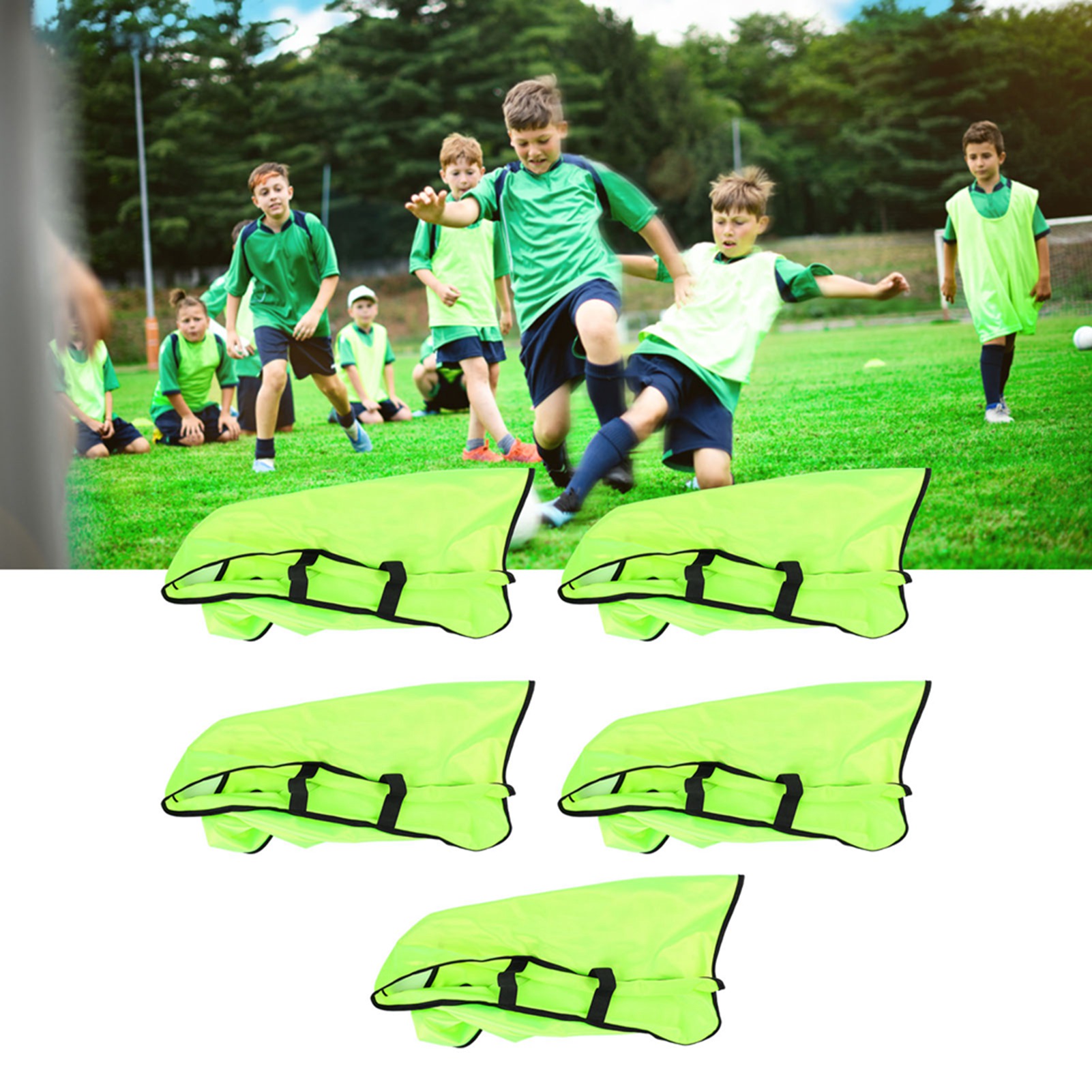 Kids Training Vest Sleeveless Practice Pinnies Round Neck Team Tank 5pack - Picture 14 of 18