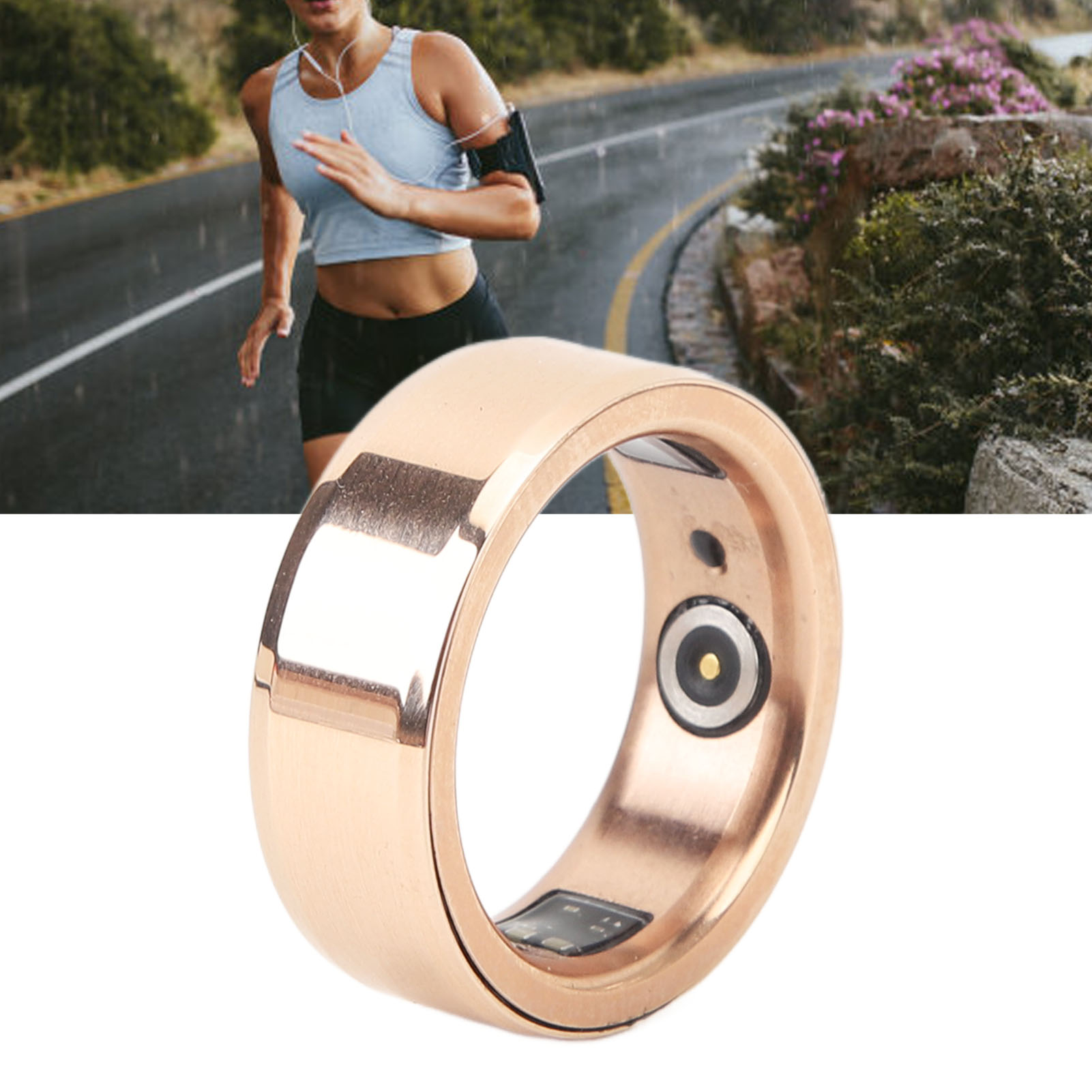 Smart Ring Pink Gold Sleep Monitor Health Tracker Waterproof Aluminum Cerami!z - Zdjęcie 37 z 42