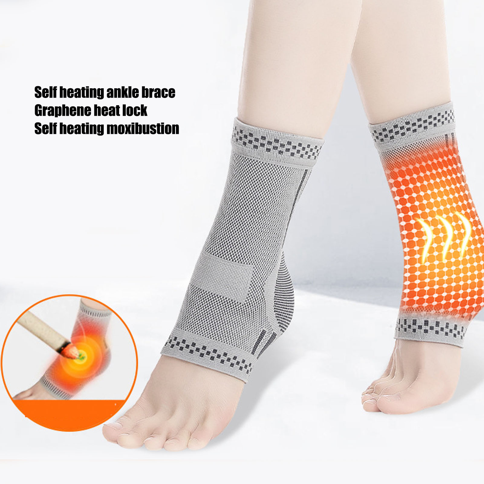 Graphene Foot Sleeve Self Heating Breathable Multifunctional Elastic Ankle - Picture 16 of 21