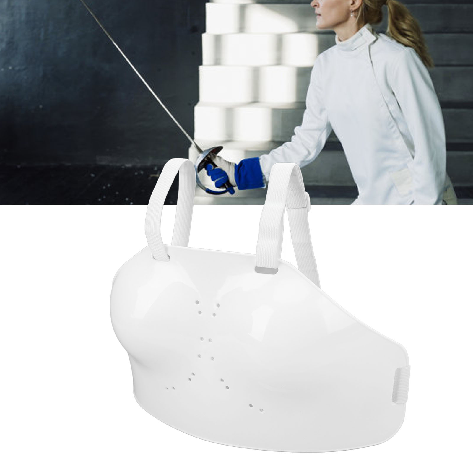 Women's PVC Fencing Breast Protector Volleyball Soccer Fencing Sport Chest Guard - Picture 16 of 27