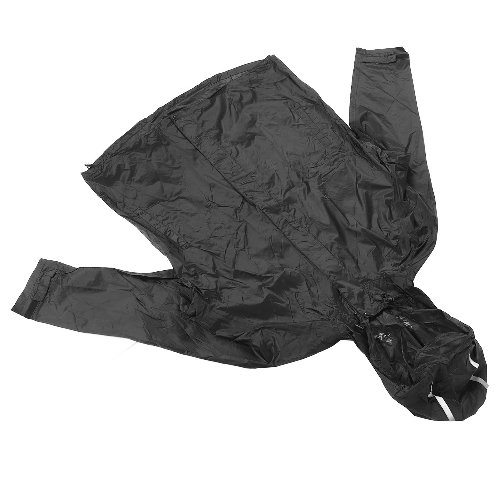 Men Rain Jacket Reflective Wind Proof Waterproof PVC Hooded Raincoat for Hiking - Picture 15 of 24