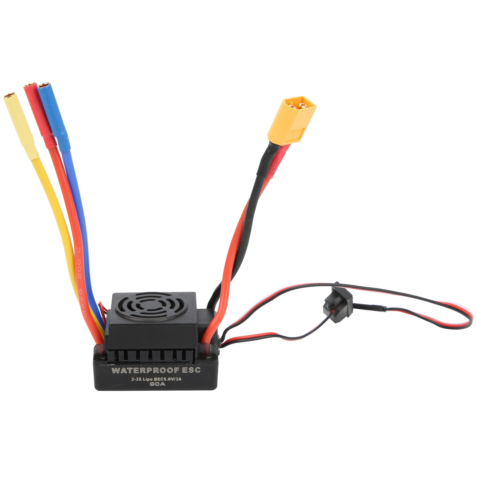 60A Waterproof Brushless ESC Electric Speed Controller For SCX10 1/10 RC Car