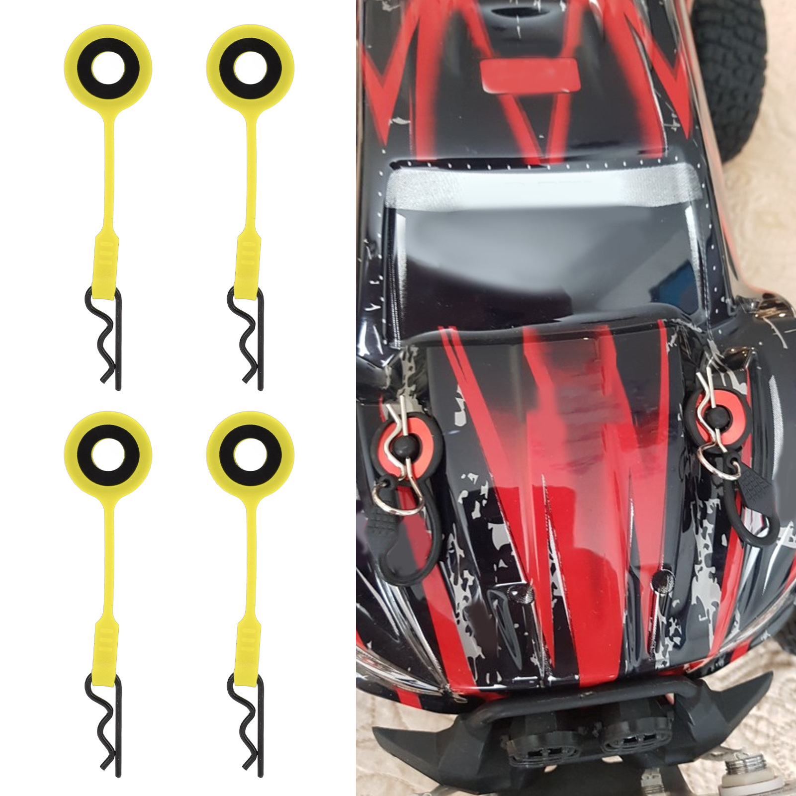 4PCS RC Body Clips Pins RC Car Shell Body Fixed Clips Retainer Silicone Metal - Picture 17 of 26