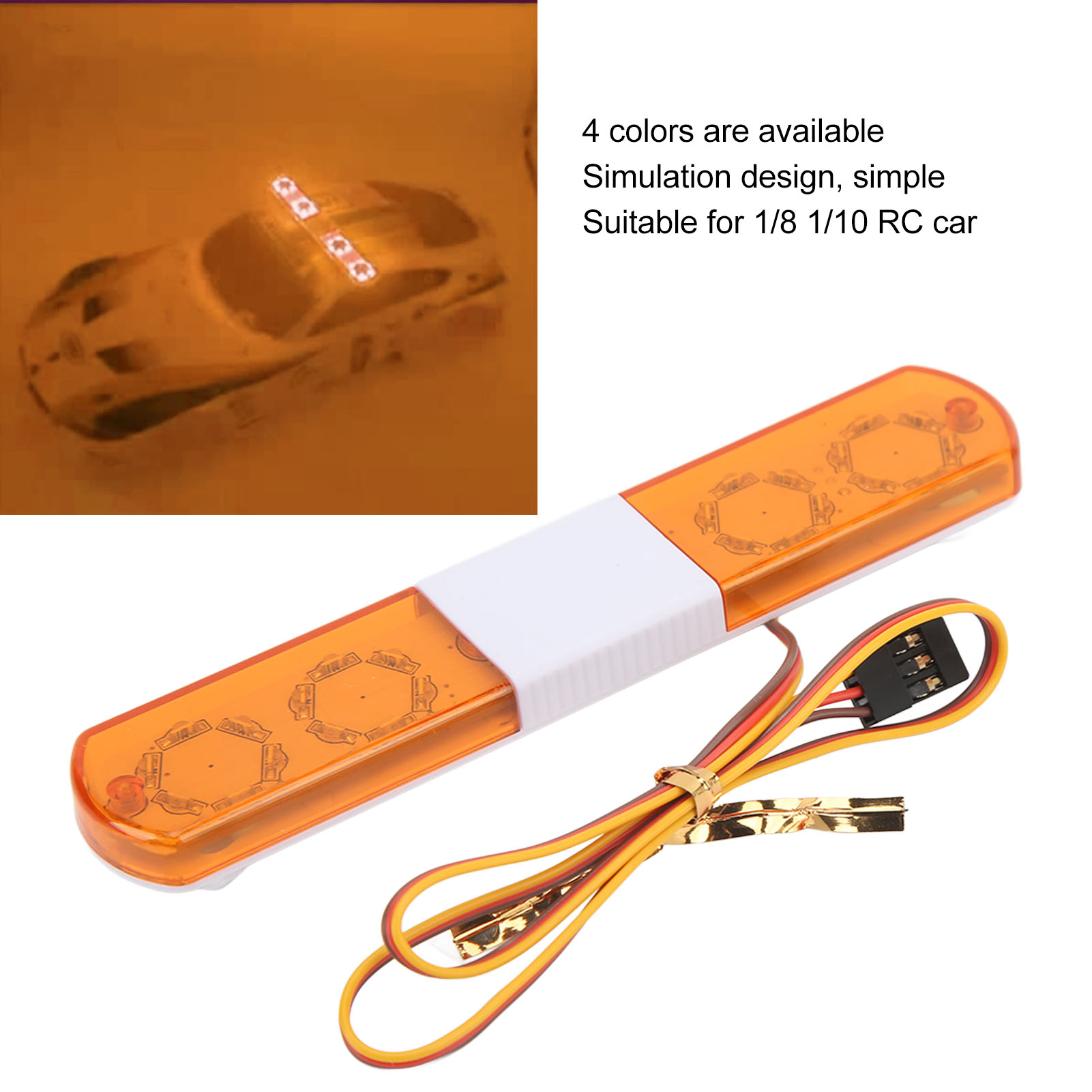 LED Police Light Simulation Design 4 Modes Strobe Light for 1/8 1/10 RC Cars - Picture 17 of 24