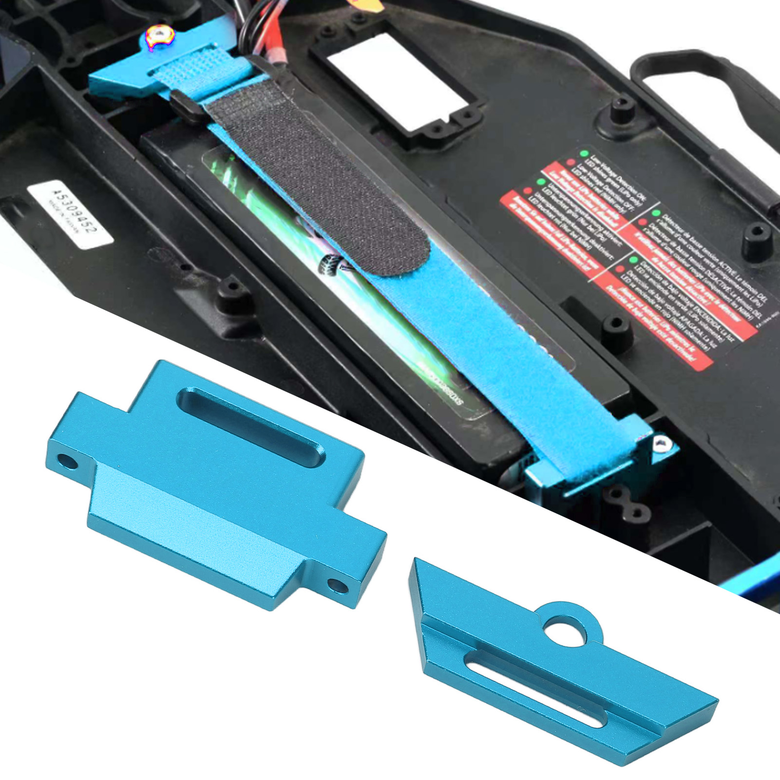 RC Battery Mount Plate with Strap for Traxxas 1/10 Slash 2WD 5822 5822A Chassis