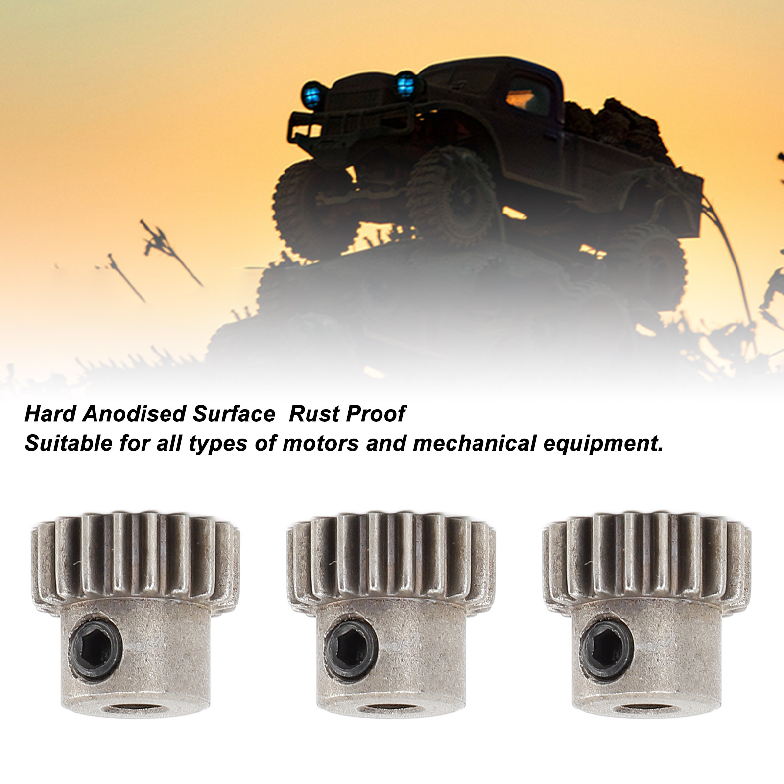 3PCS RC Car Motor Gear M0.6 3.175mm Bore Steel Powder Alloy Pinion Motor Gear - Picture 35 of 35