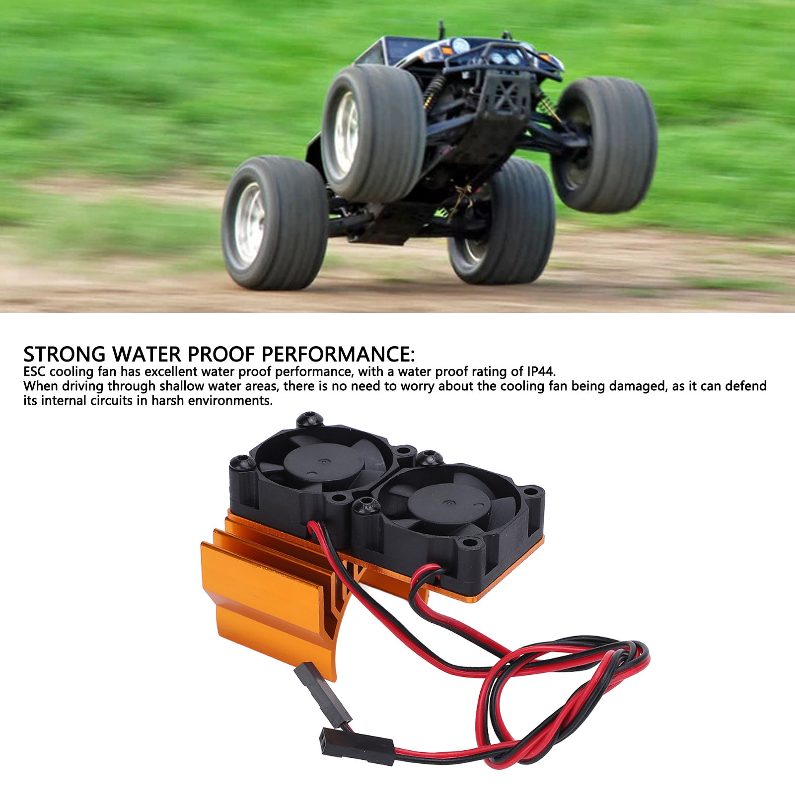 ESC Cooling Fan and Motor Dual Fan Set Aluminum Plastic Fan Set for Slash 4x4 - Afbeelding 15 van 18