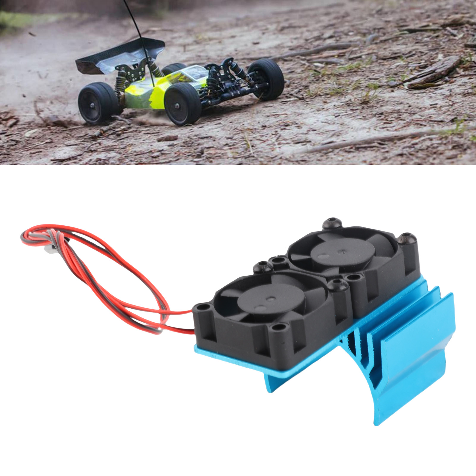 ESC Cooling Fan and Motor Dual Fan Set Aluminum Plastic Fan Set for Slash 4x4 - Afbeelding 18 van 18
