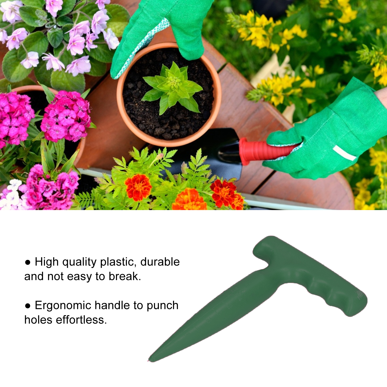NEW Portable Plastic Hole Digger Puncher For Transplanting