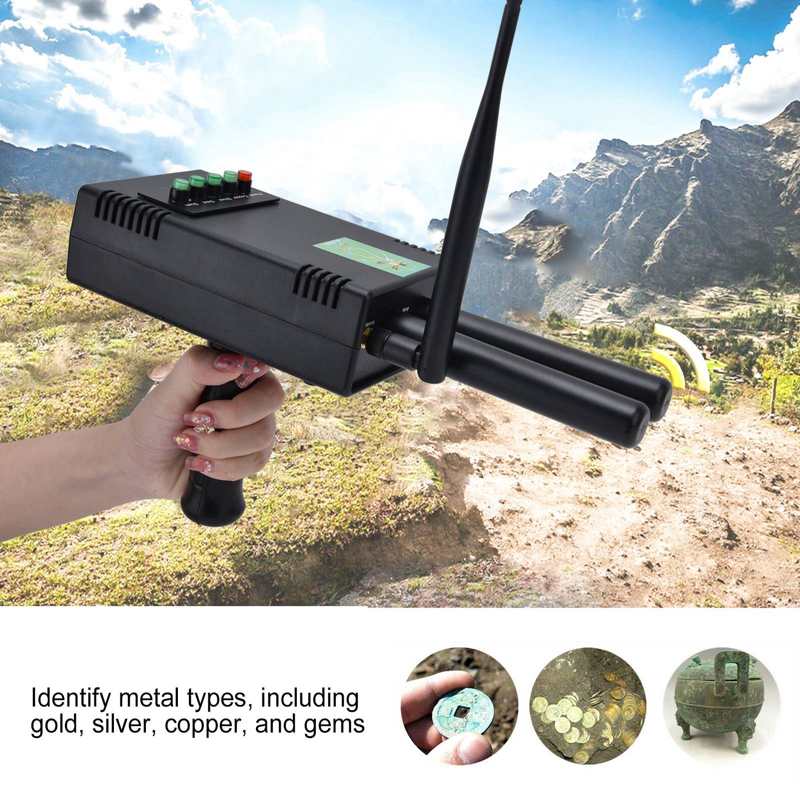 Integrated Metal Detector 1200m Underground Gold Silver Copper Gems Finder DM - Picture 12 of 13