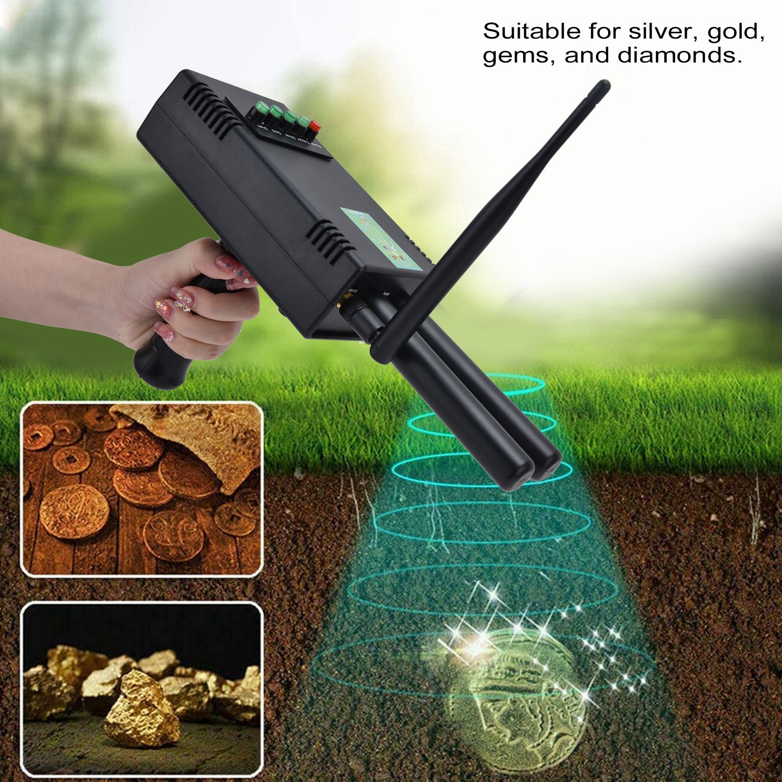 Integrated Metal Detector 1200m Underground Gold Silver Copper Gems Finder DM - Picture 9 of 13