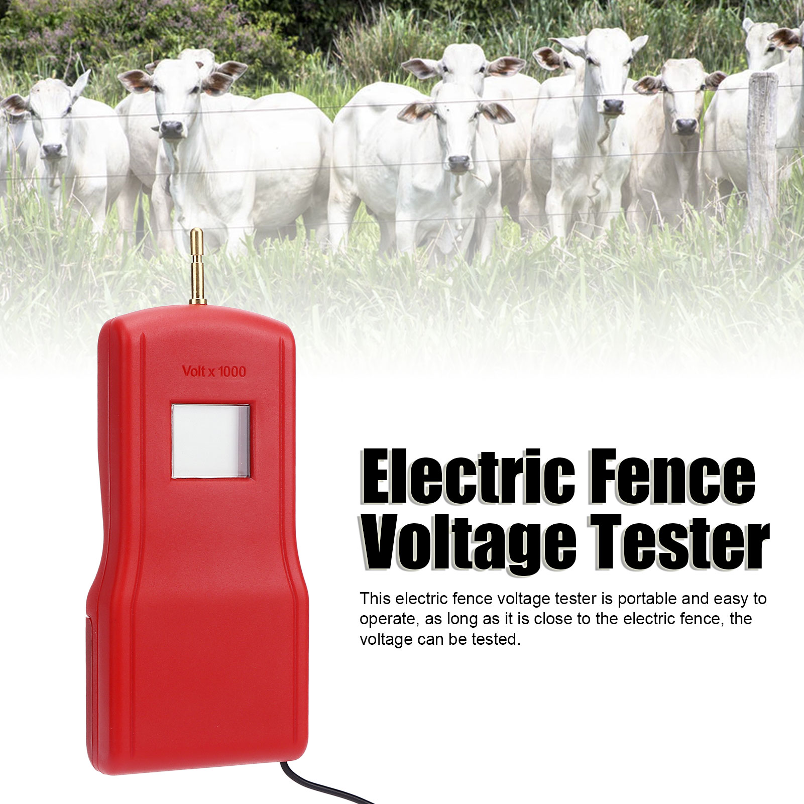 Probador de voltaje de cerca eléctrico portátil para jardín y ganado - Imagen 13 de 18